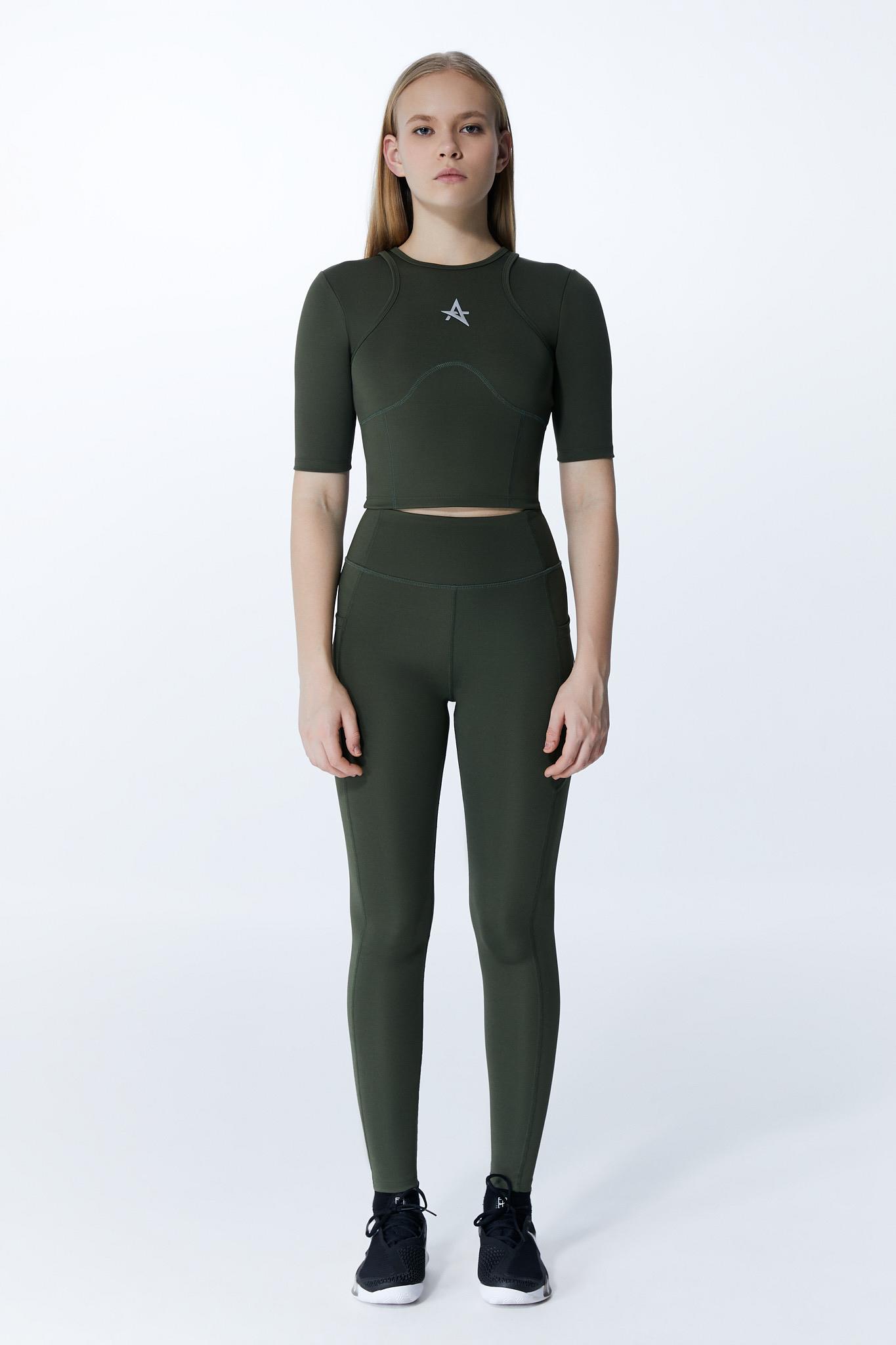 ED 2338-02 Carolina Cepli Uzun Sporcu Tayt Haki