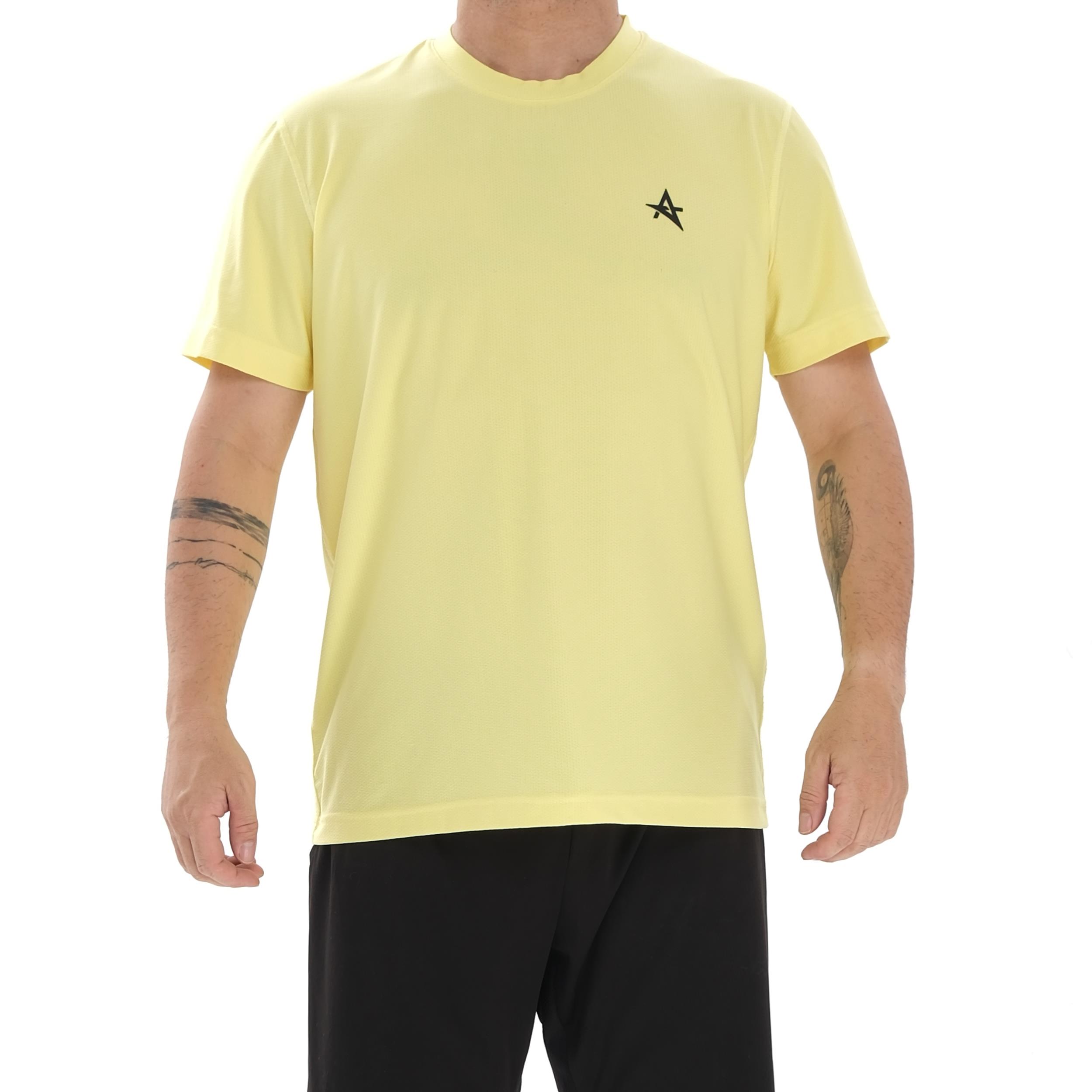 ED 2438-04 Justin Likralı Petek Erkek T-shirt Sarı