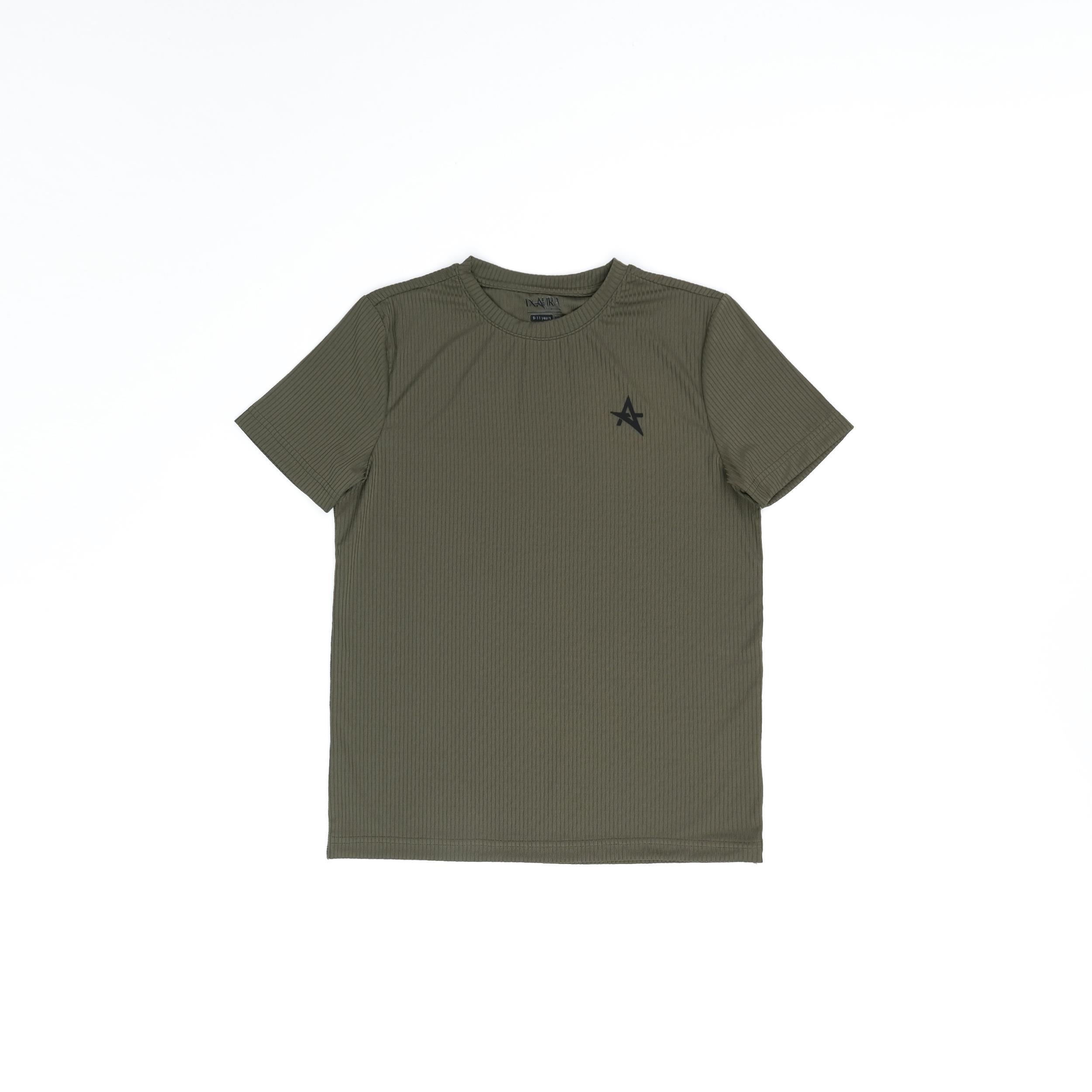 ED 2447-01 Bieber Raporlu Likralı Erkek Çocuk T-shirt Haki