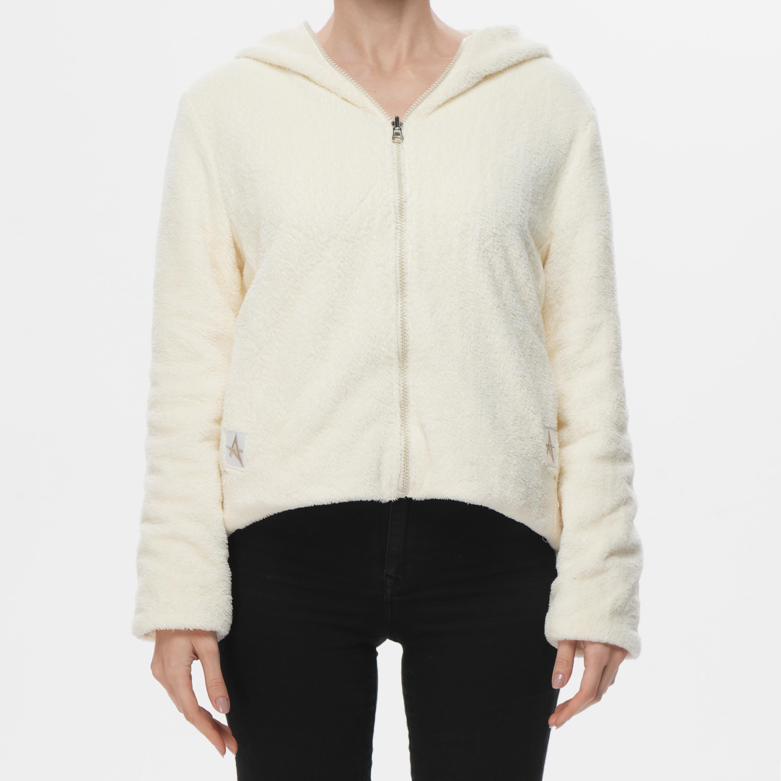 ED 2461 Cosy Çift Taraflı Peluş Spor Ceket Bej