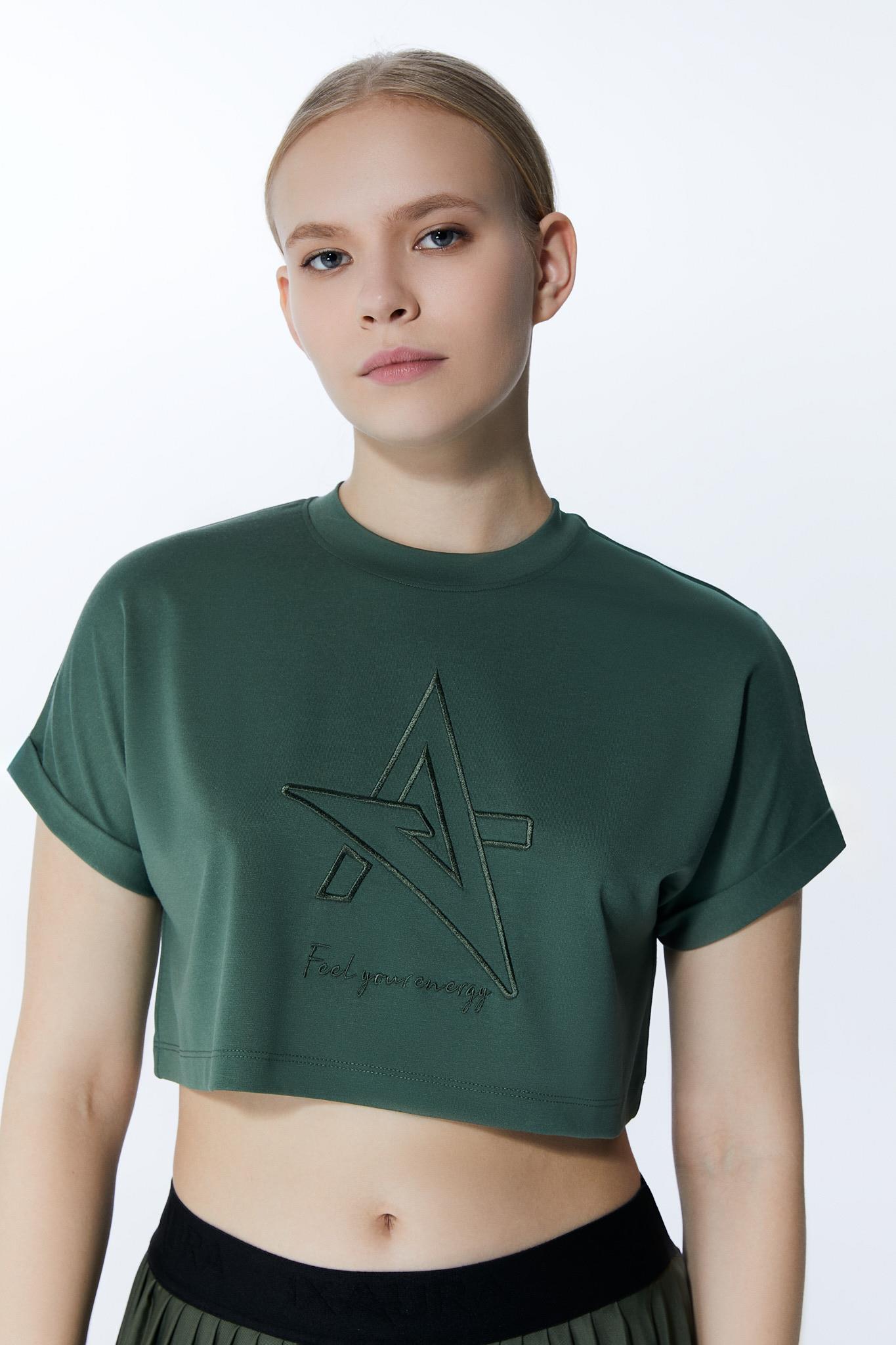 ED2307-01 Victoria Crop Tişört Haki