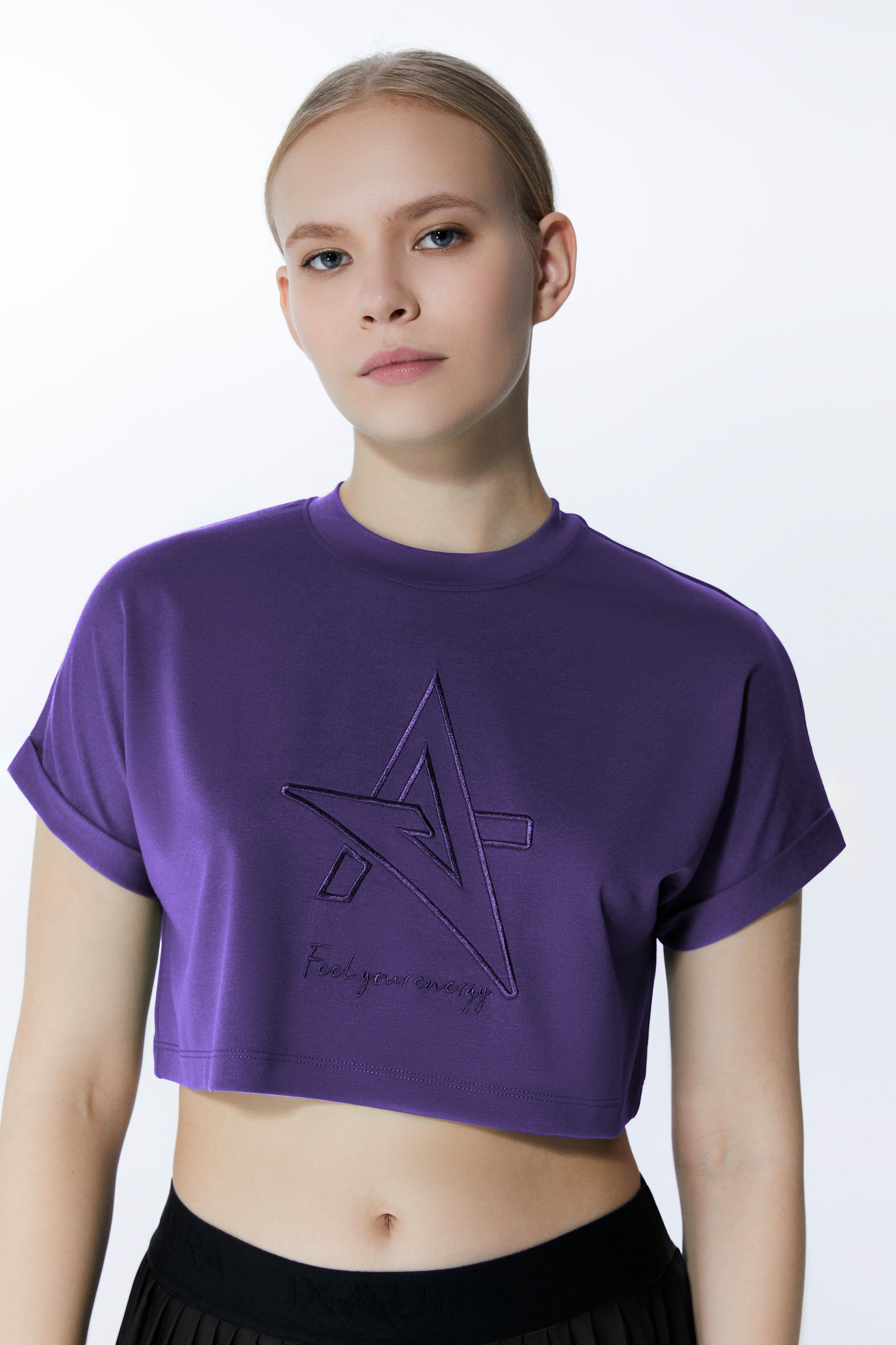 ED2307-07 Victoria Crop Tişört MOR