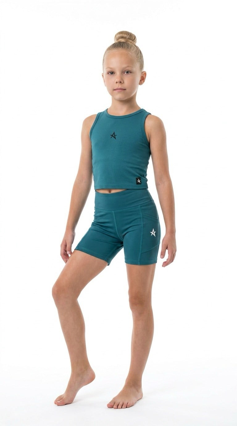 ED7785-04 Kalimera Dry-touch Çocuk Short Legging Kısa Taytı Petrol