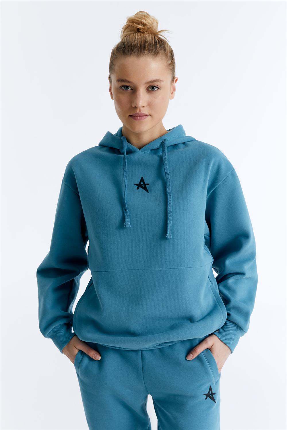 ED7749-07 Star Sporcu Sweatshırt Petrol Mavisi