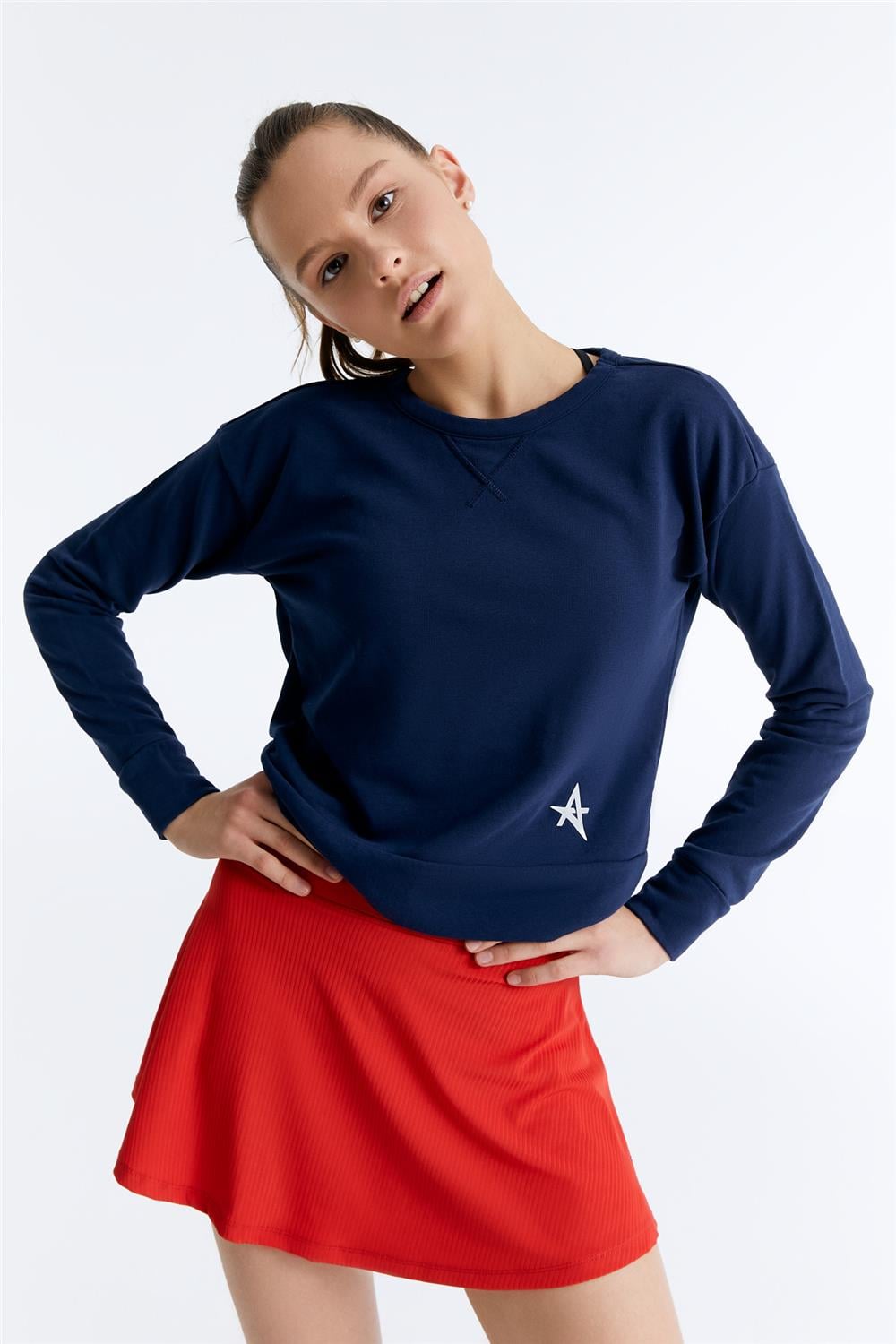 ED7745-09 Yoga Sweatshirt Navy Blue
