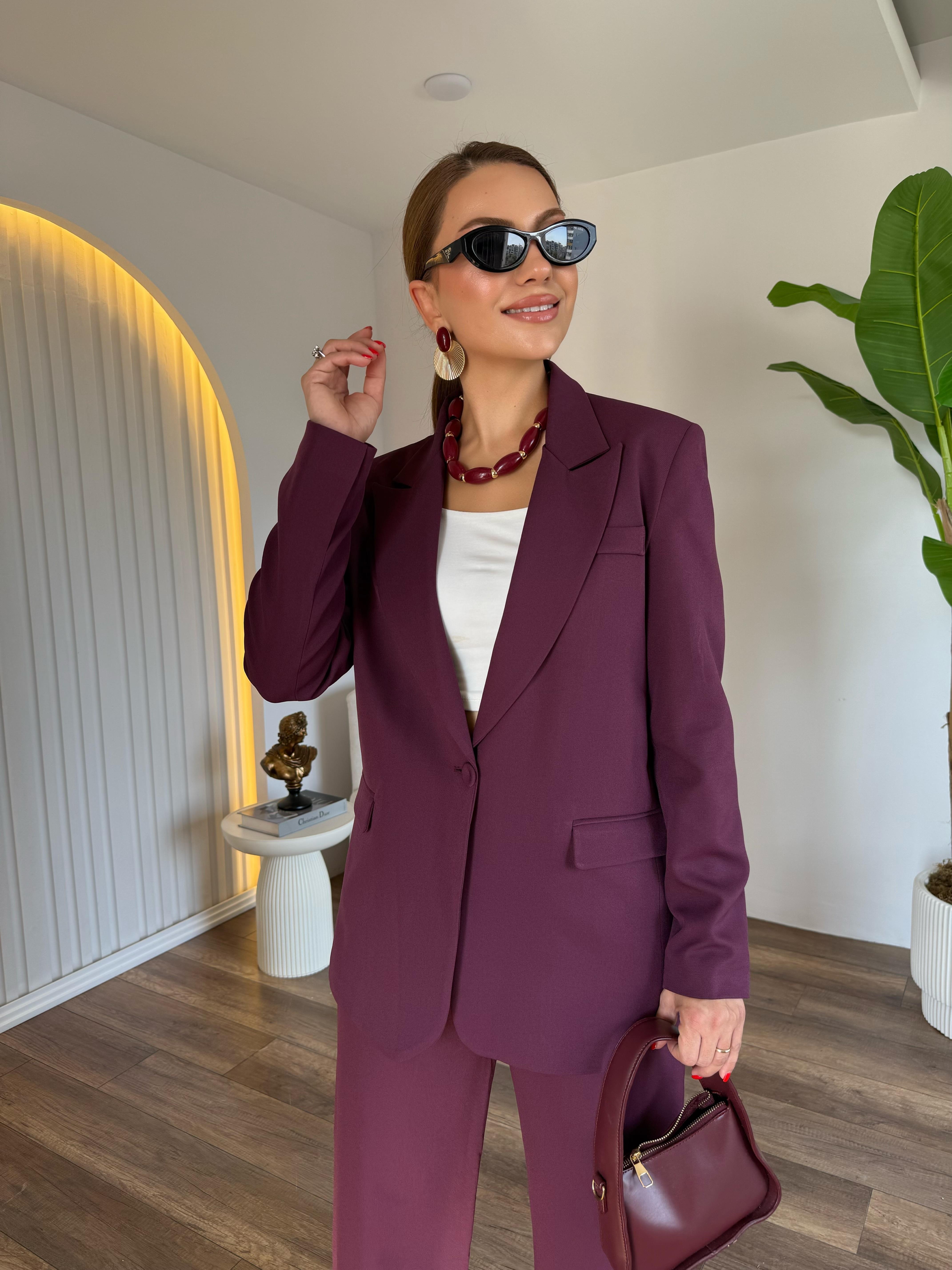 10627 Düğme Detaylı Blazer Ceket