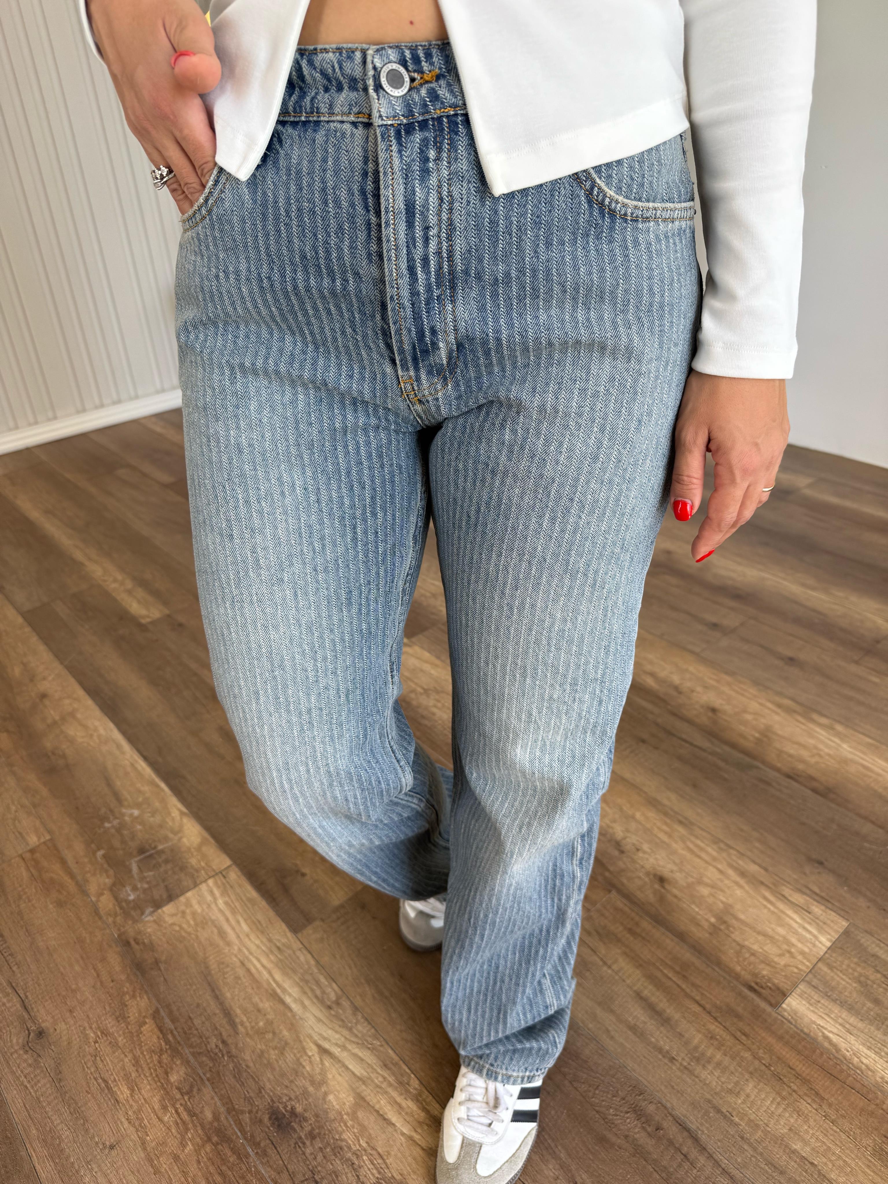10650 Kendinden Çizgili Orj Marka Jean