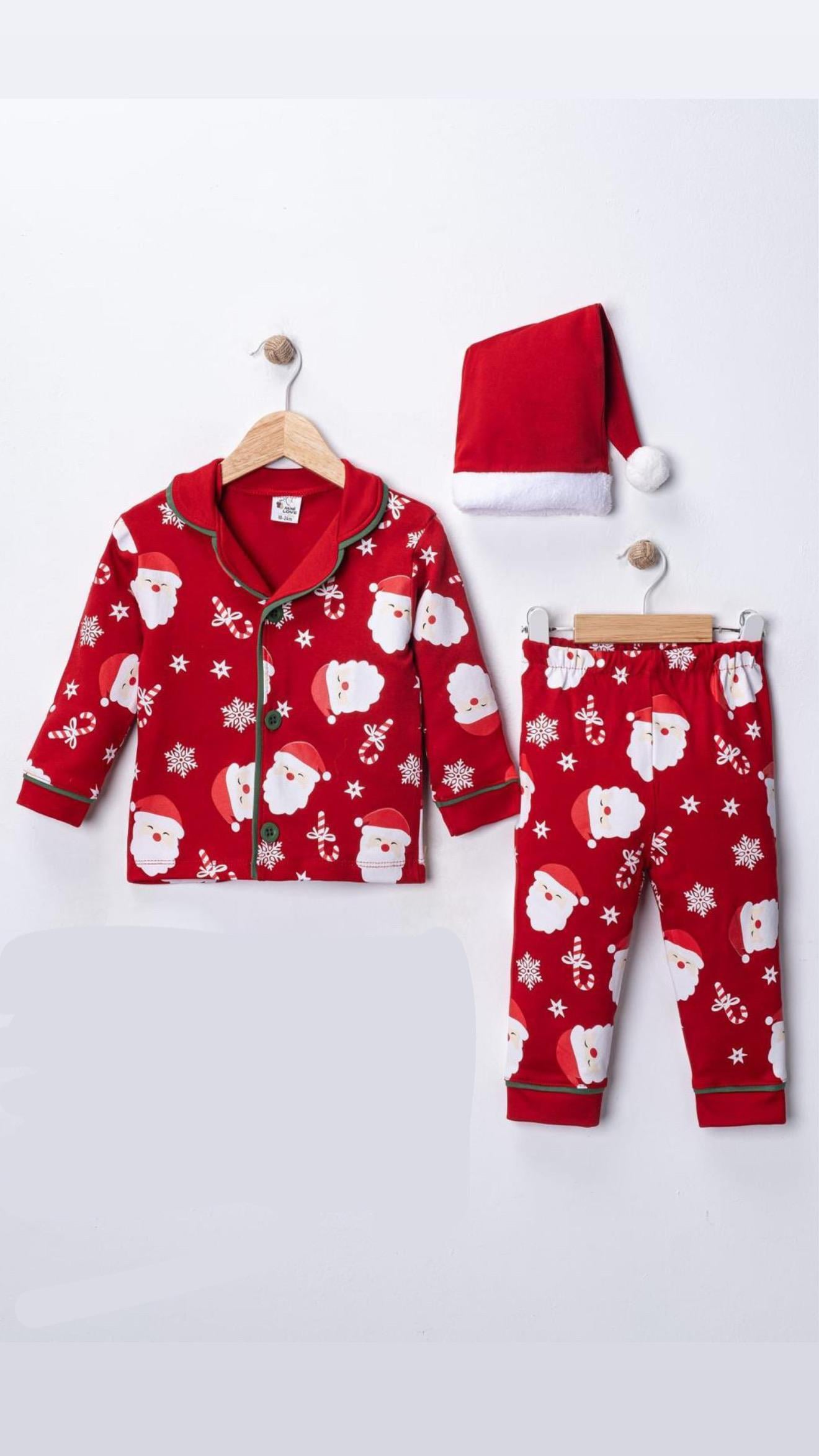 11041 Kids Yılbaşı Pijama Takım 3-6 Yaş
