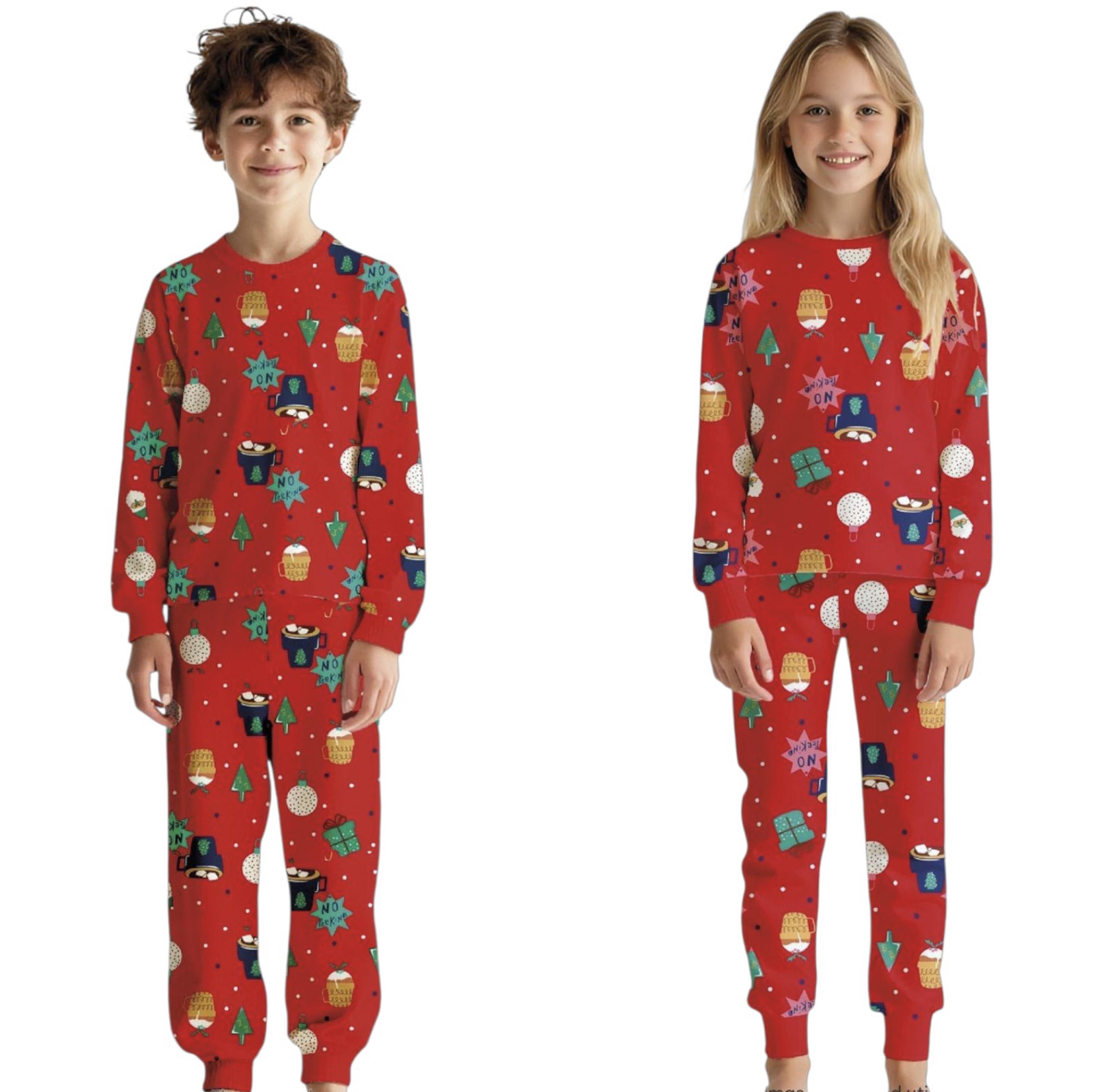 11056 Kids Yeniyılı Pijama Takım 1-2/12-13 Yaş