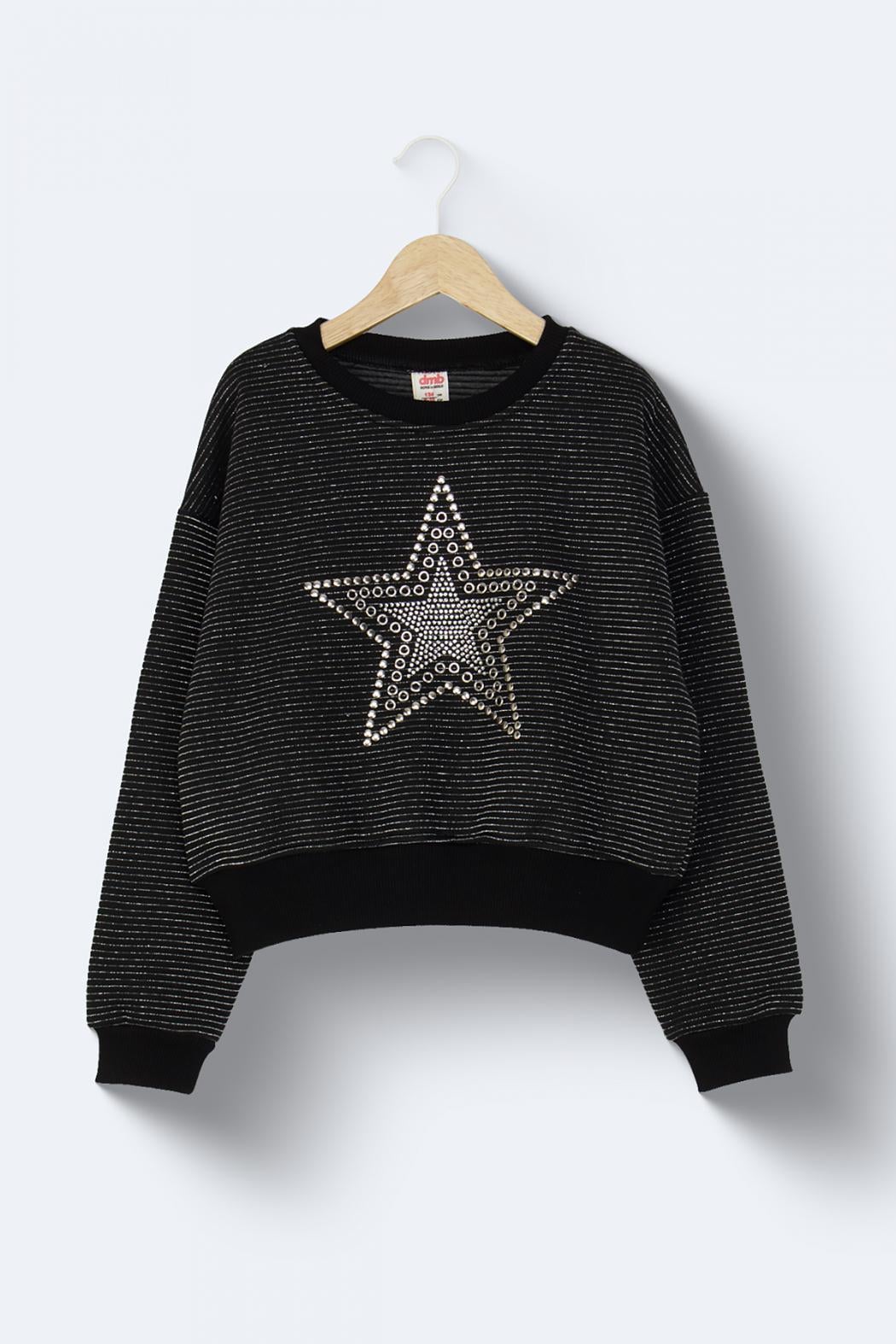 11075 Kids Önü Yıldız Detaylı Sweatshirt 9-10/13-14 Yaş