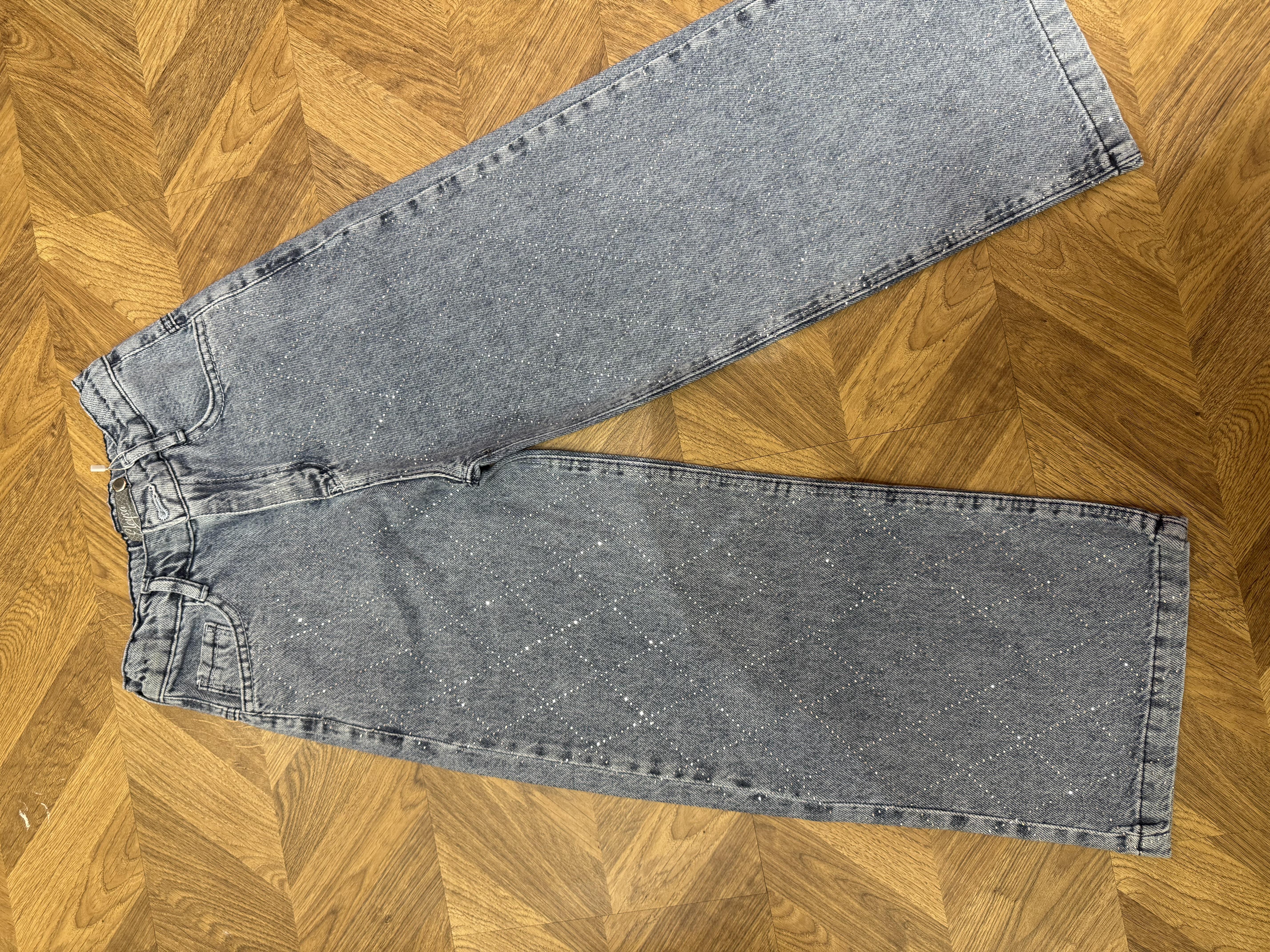 11130 Kids Palazzo Taşlı Kot Pantolon 8-9/16-17 Yaş