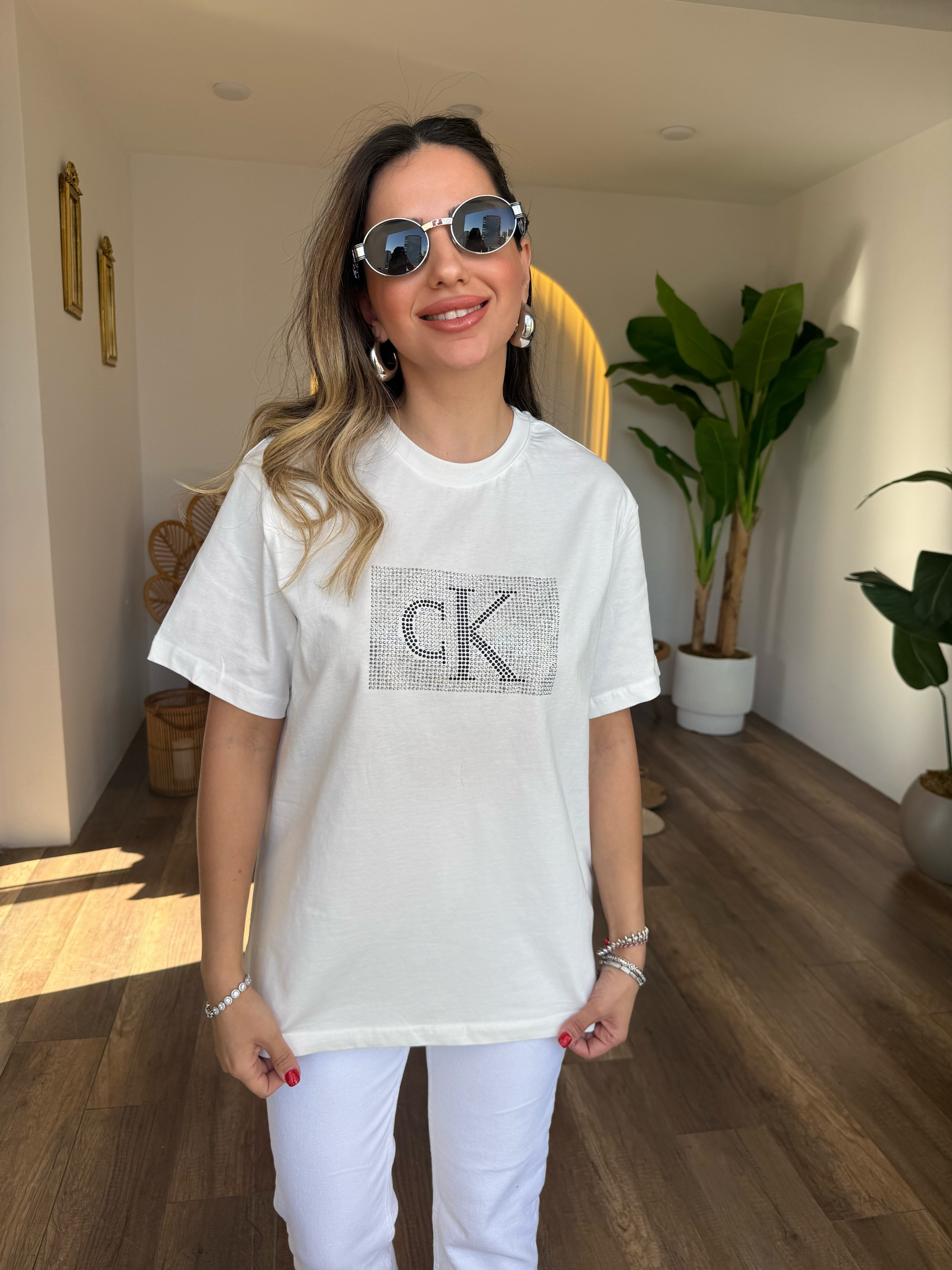 11424 Ck Taşlı Tshirt
