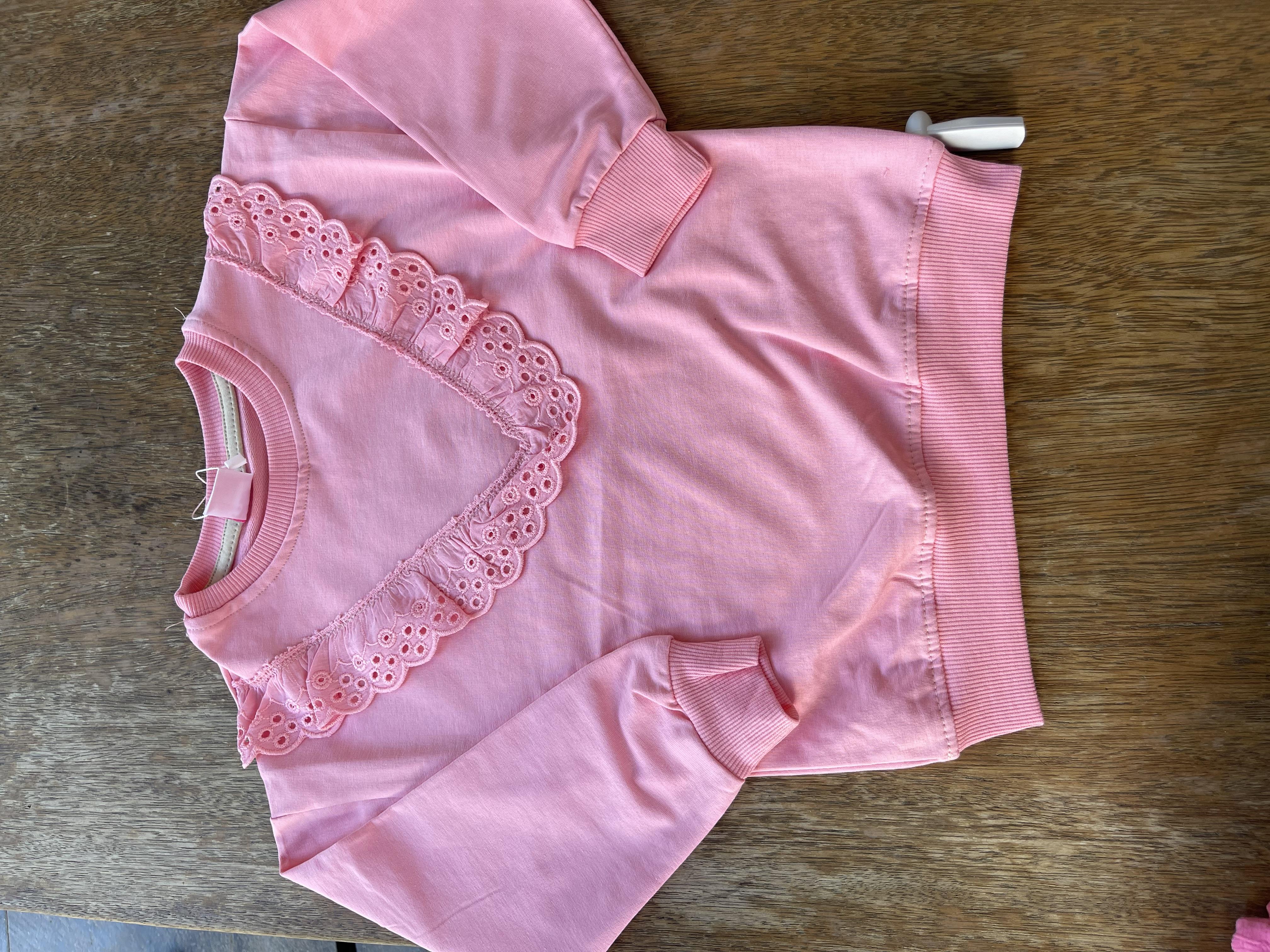 8635 Kids Dantelli Fırfırlı Kız Sweat 5-12 yaş