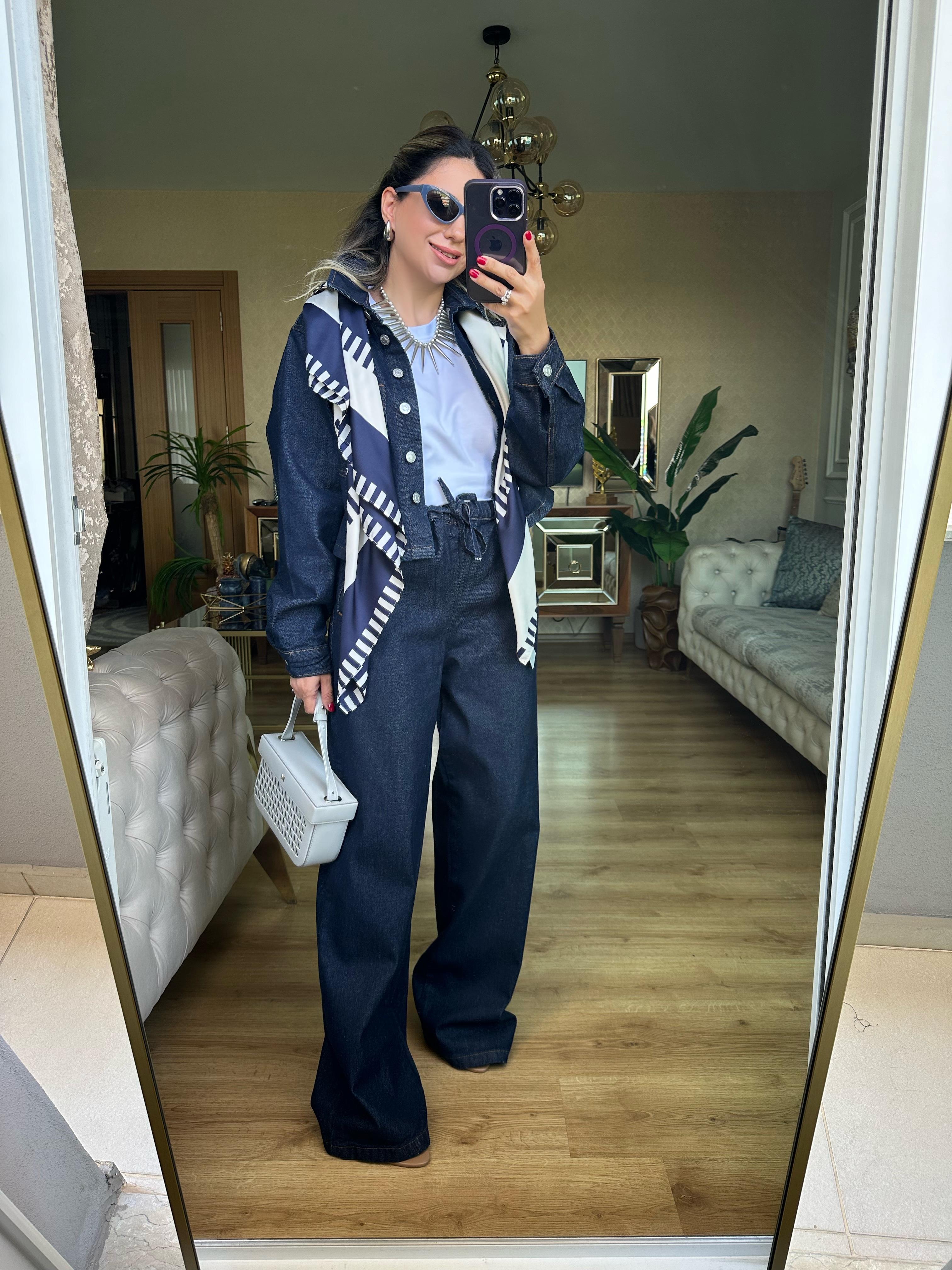 8724 Denim Pantolon Takım