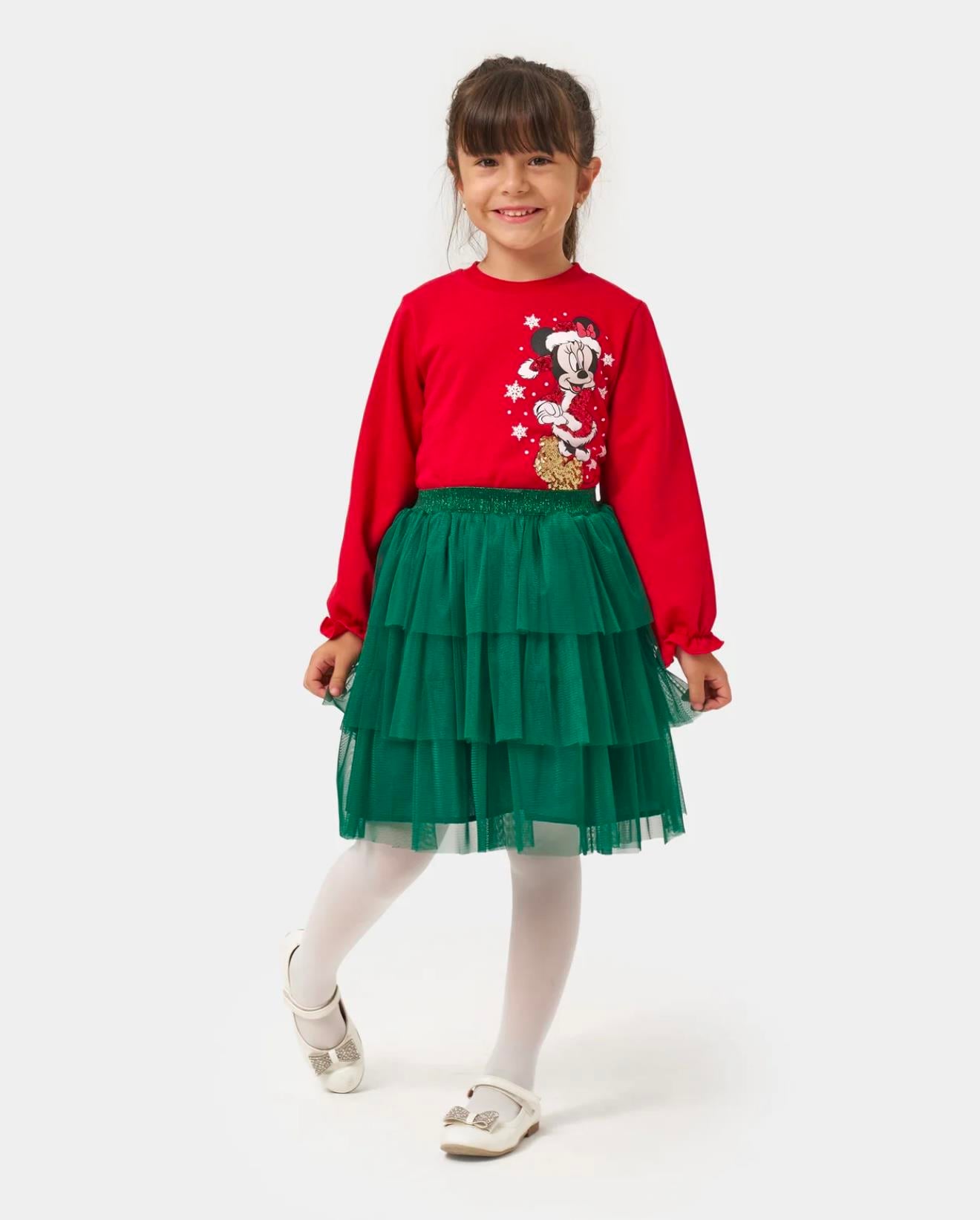 8969 Kids Minnie Mouse Baskılı Etek Takım 5-8 Yaş