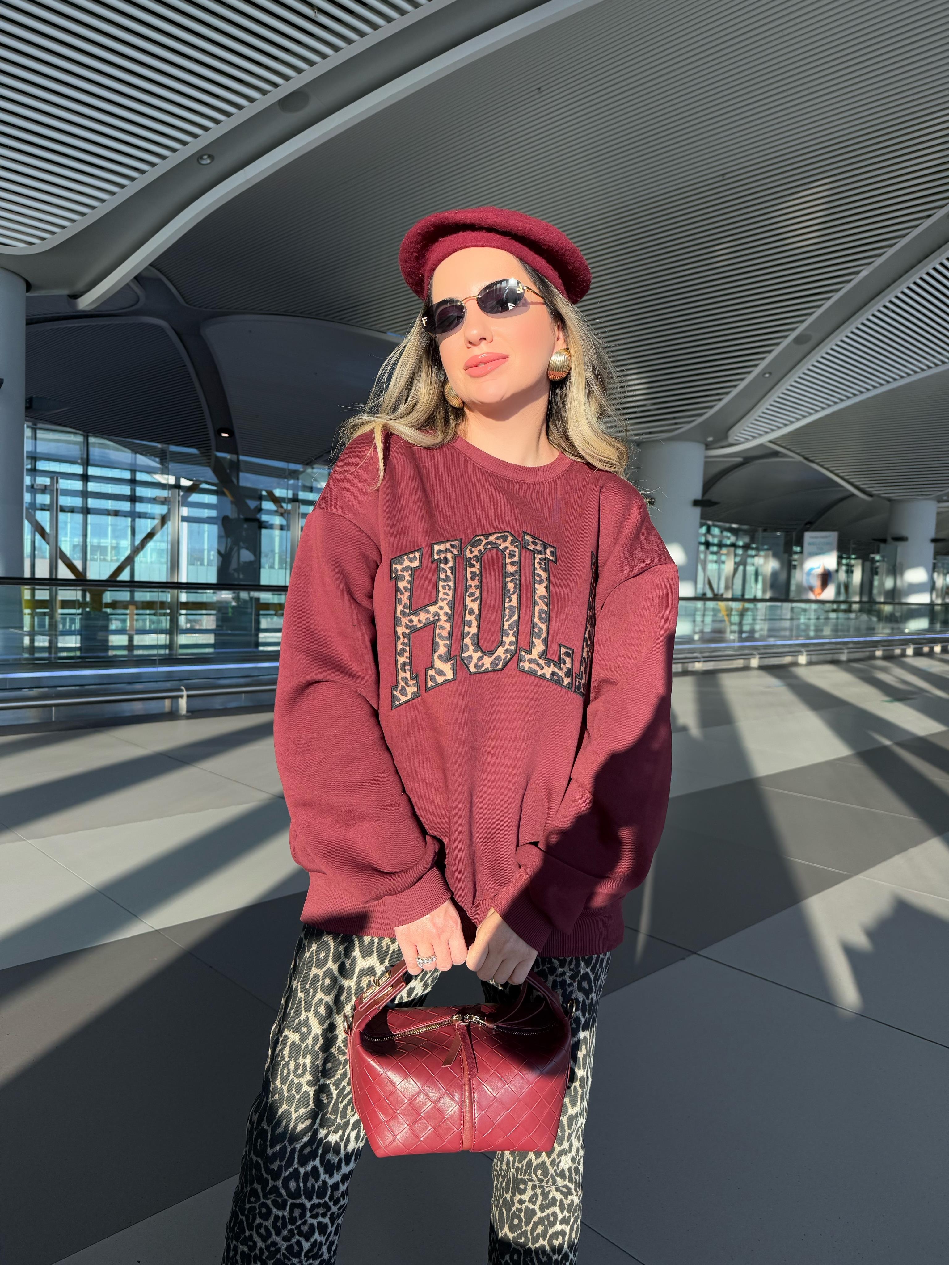 9001 Hola Baskılı Sweatshirt