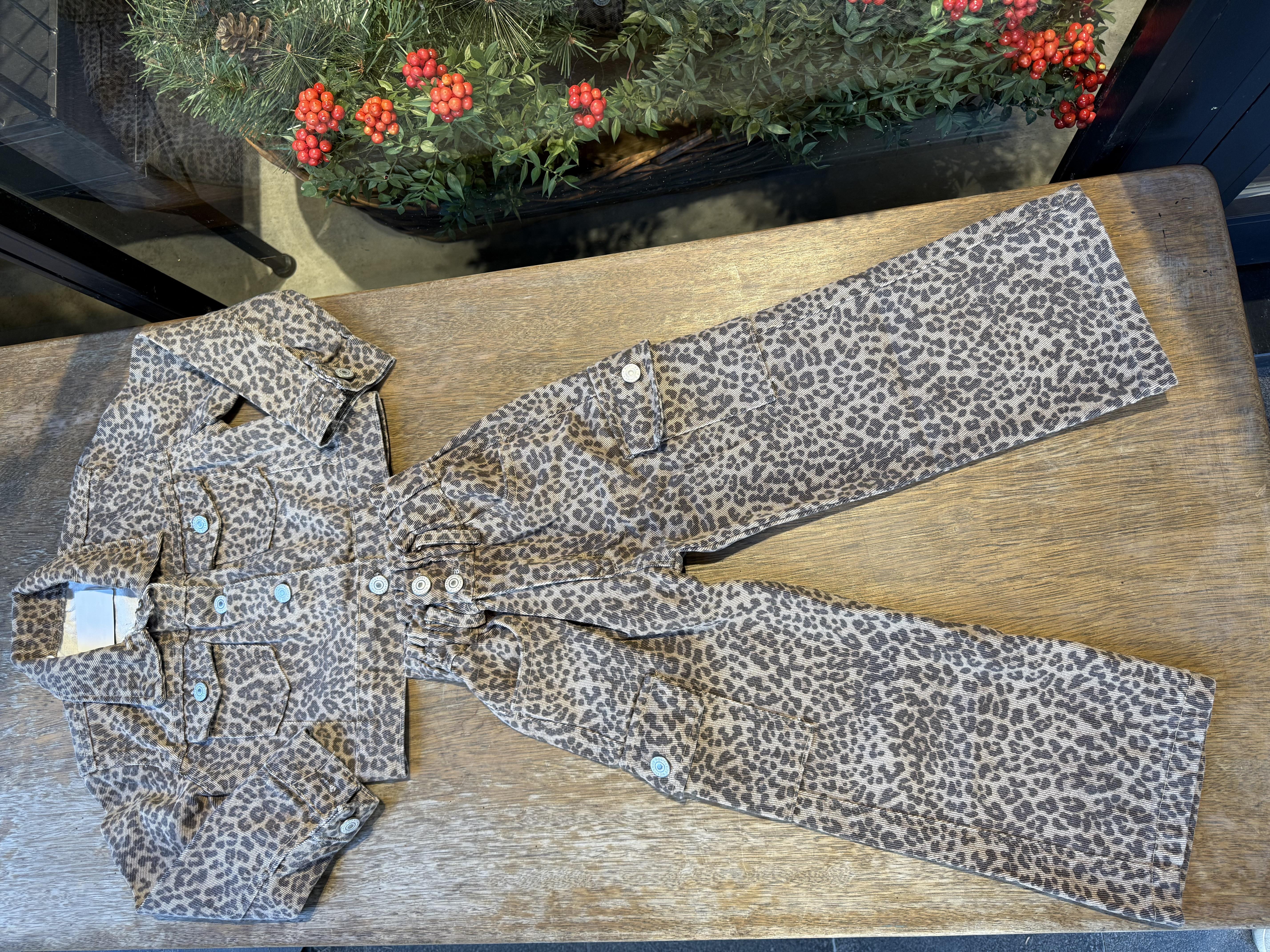 9161 Kids Leopar Ceket Pantolon Takım 5-6/12-13 Yaş