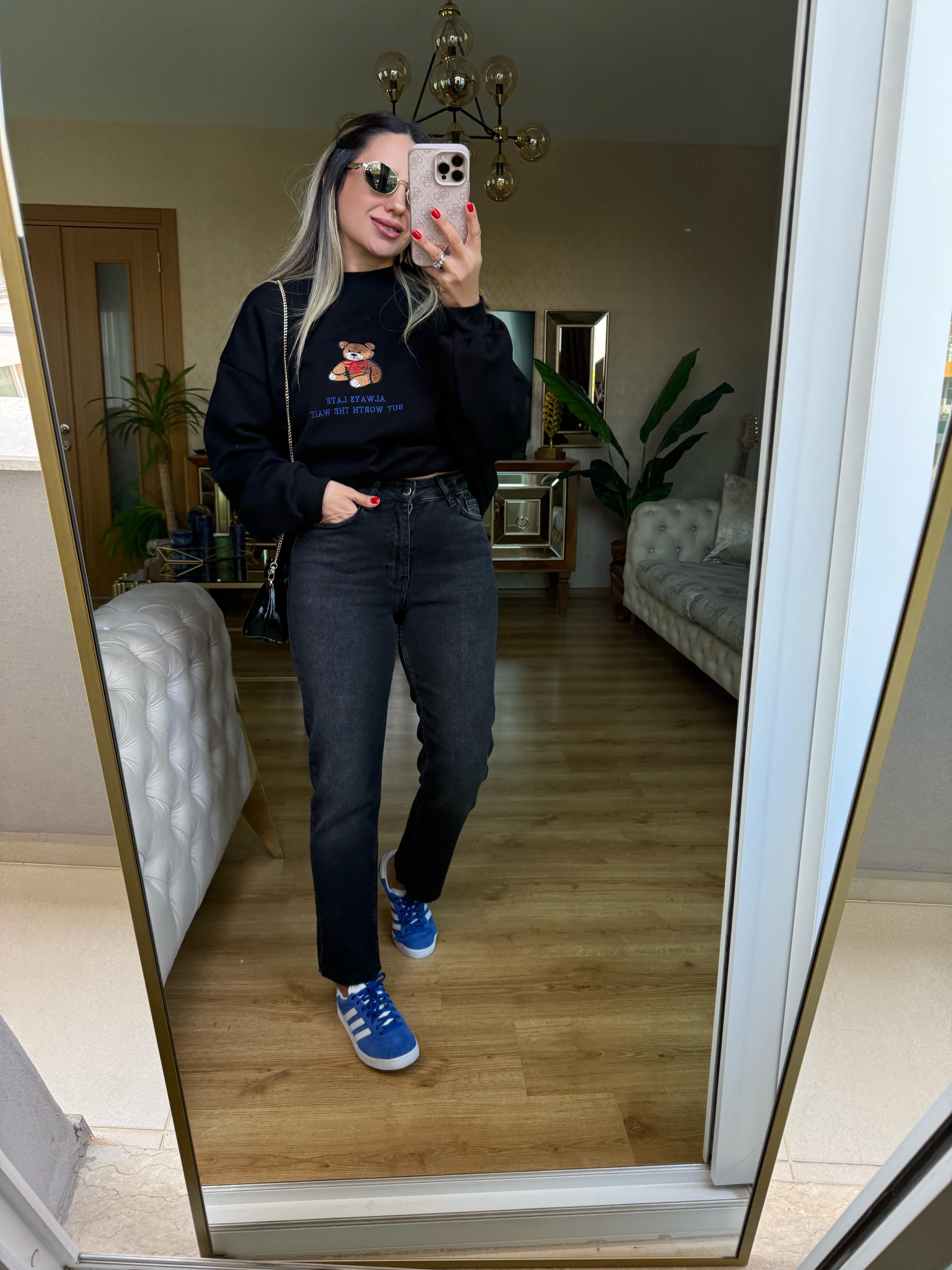 9185 Paça Kesik Mom Fit Pantolon