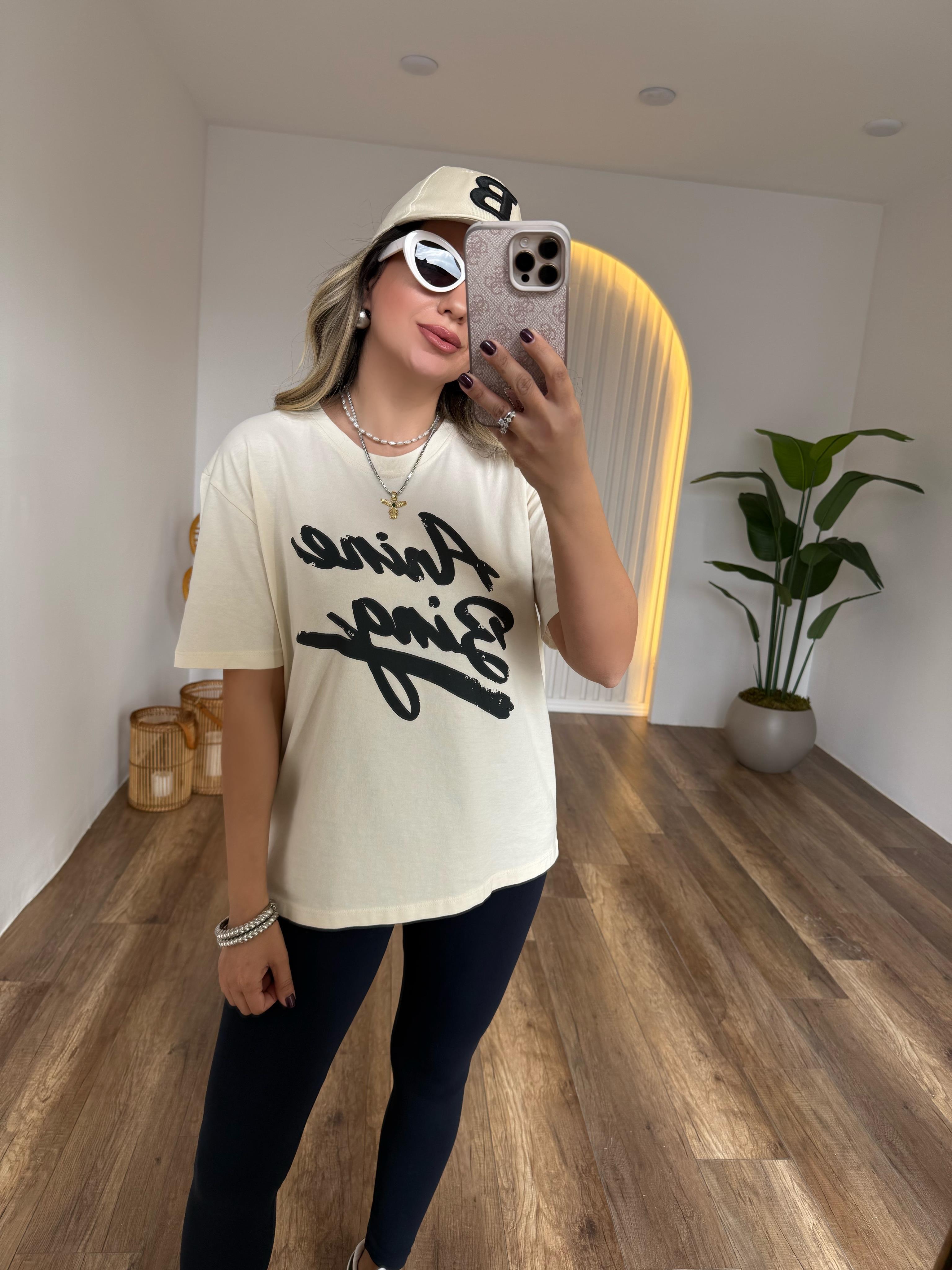 9321 Siyah Baskılı Tshirt