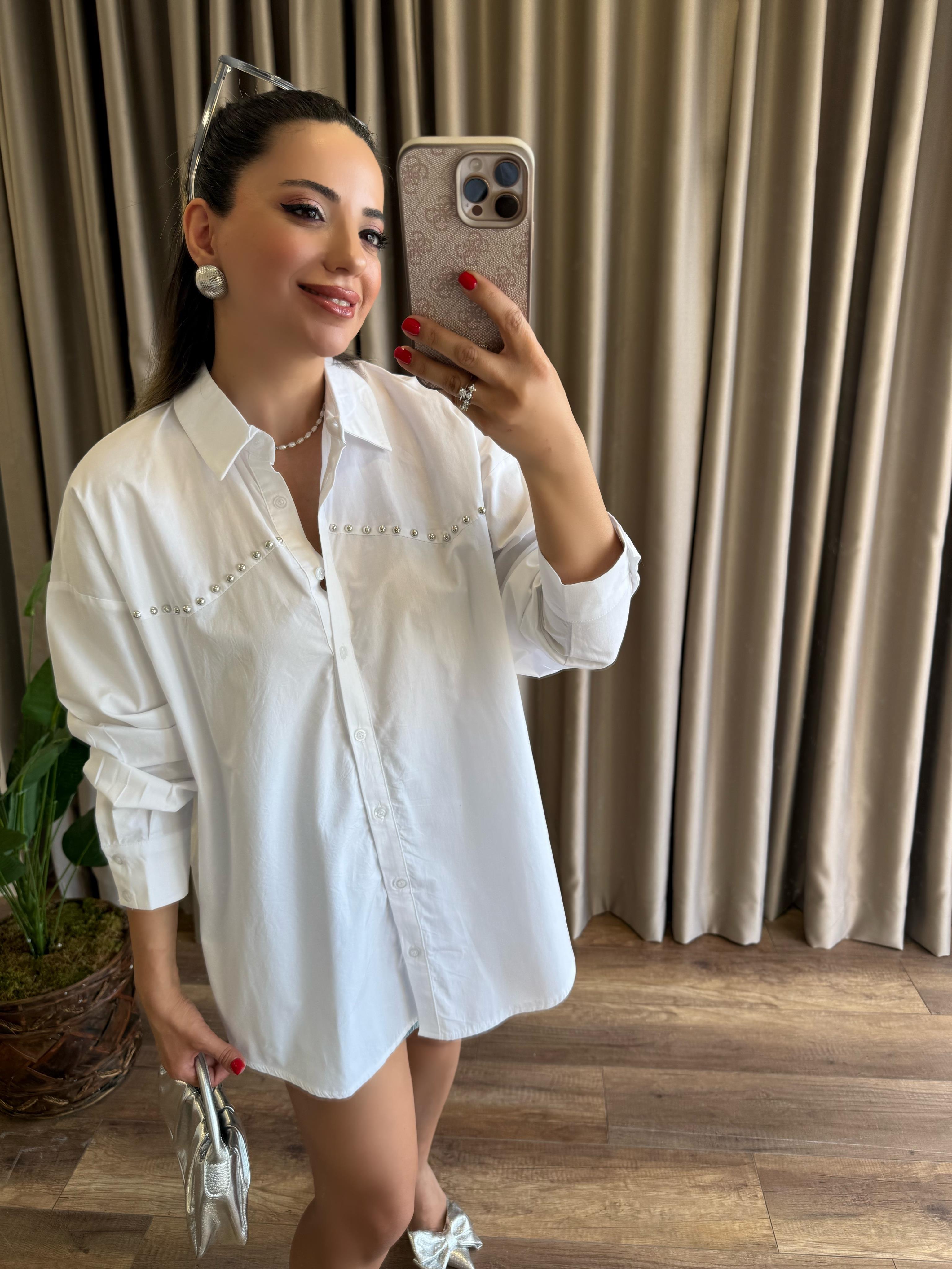 9399 Droplu Poplin Gömlek