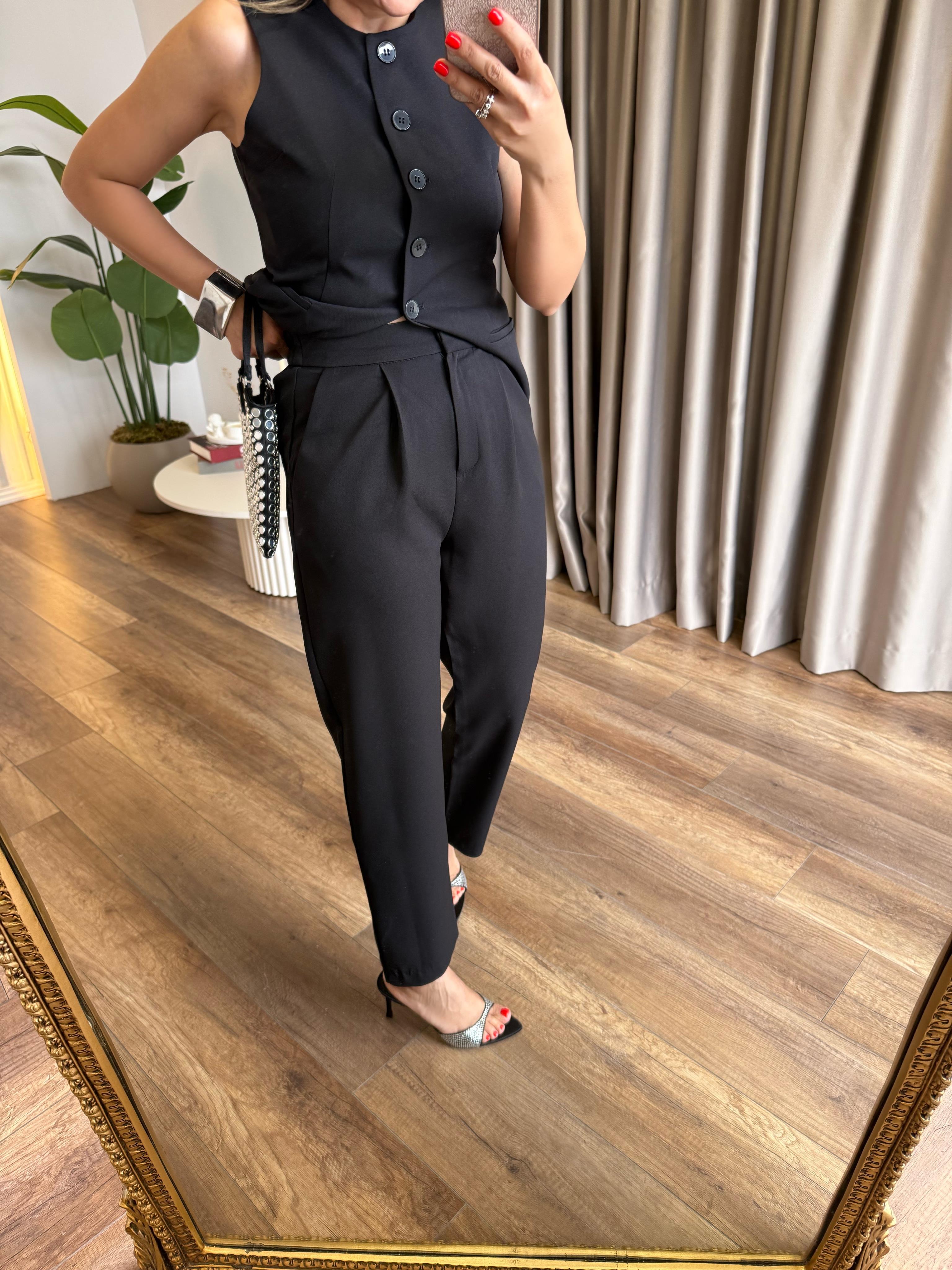 9459 Arka Beli Lastikli Pantolon