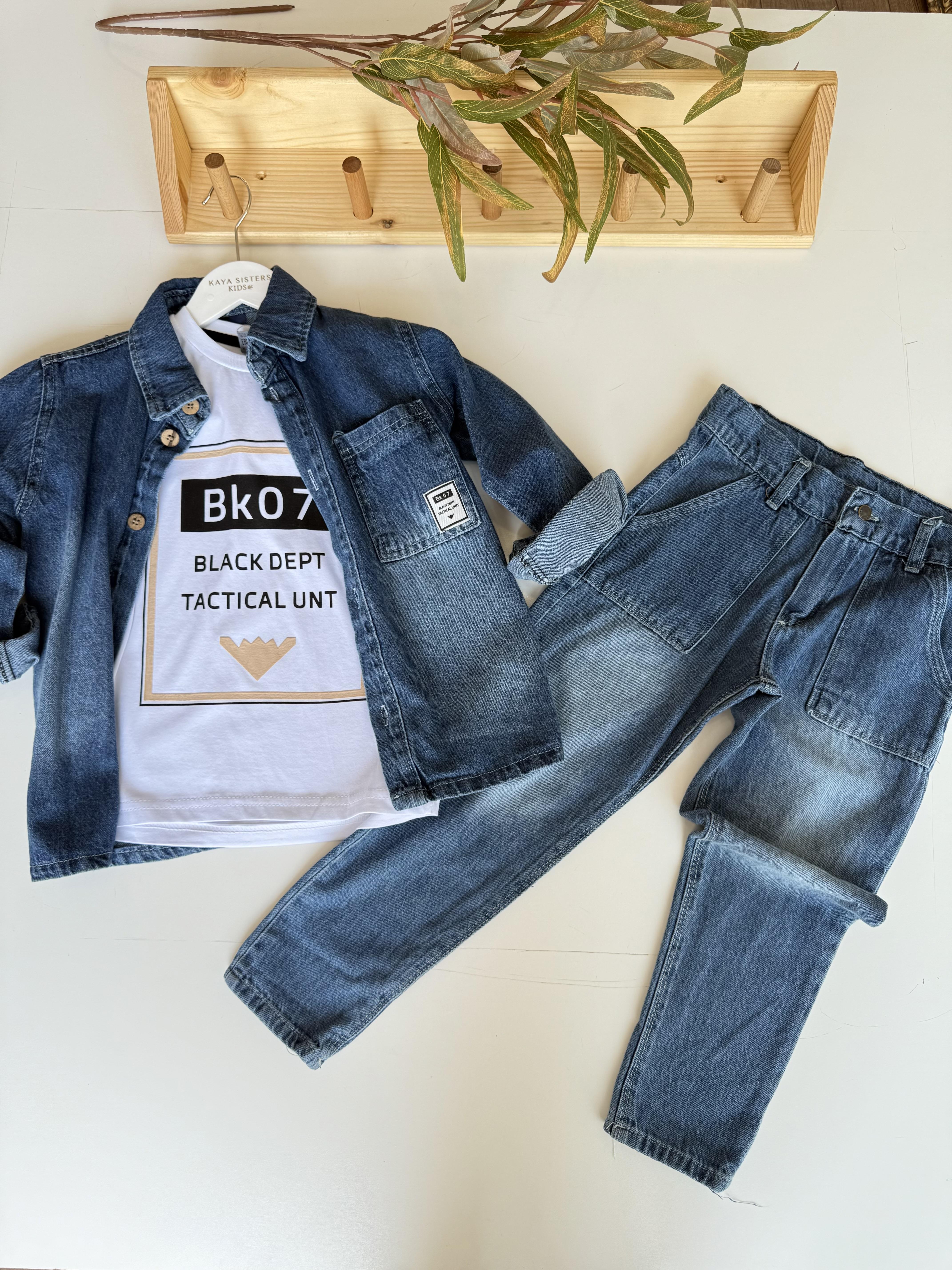 9471 Kids Denim on Denim Erkek Takım 6-9 Yaş
