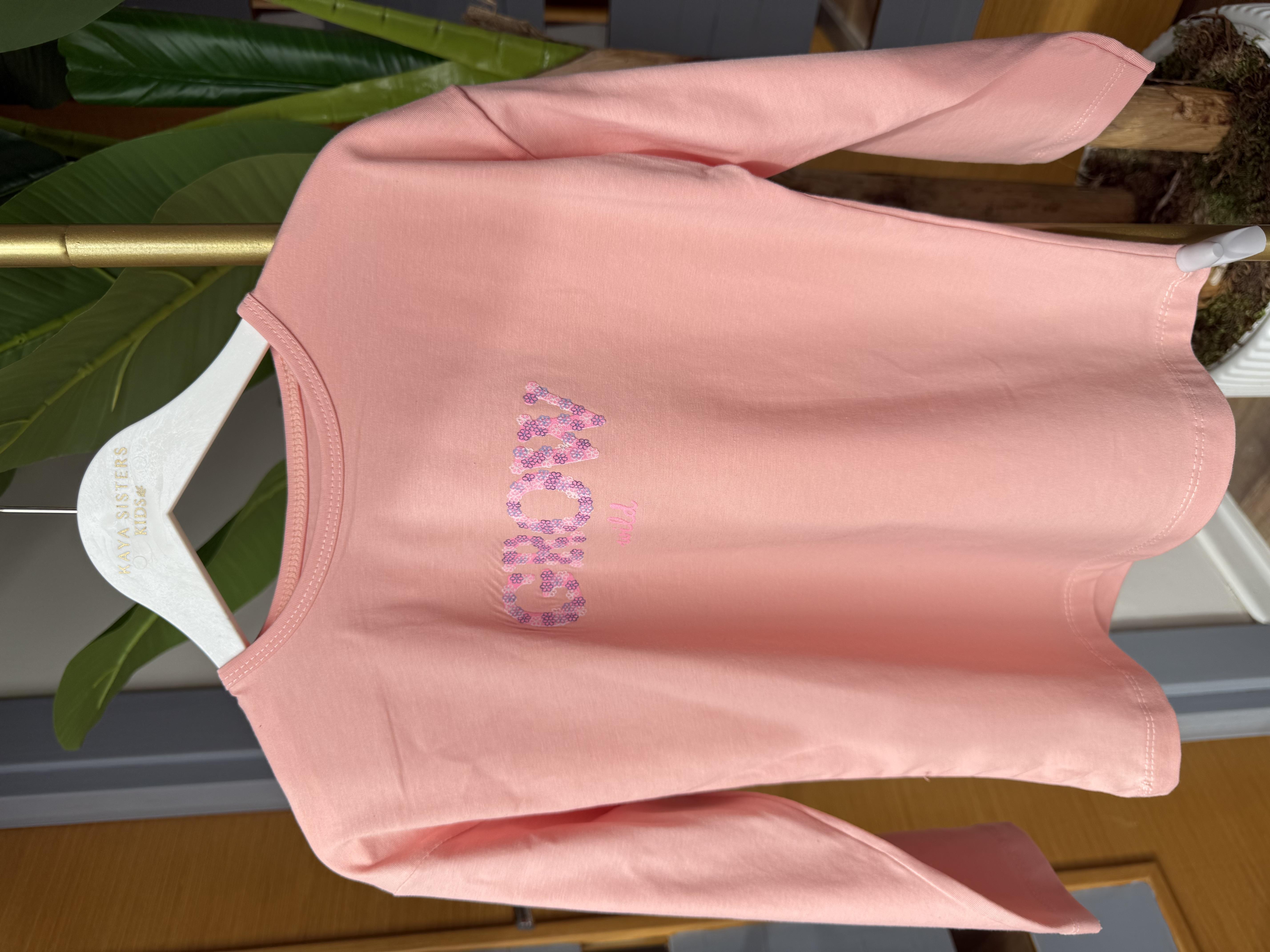 9483 Kids Pembe Grow Baskılı Tshirt 3-7 Yaş