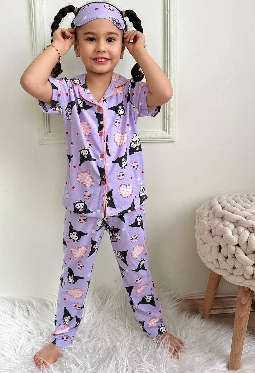 9570 Kids Düğmeli Pijama Takım 4-5/11-12 Yaş