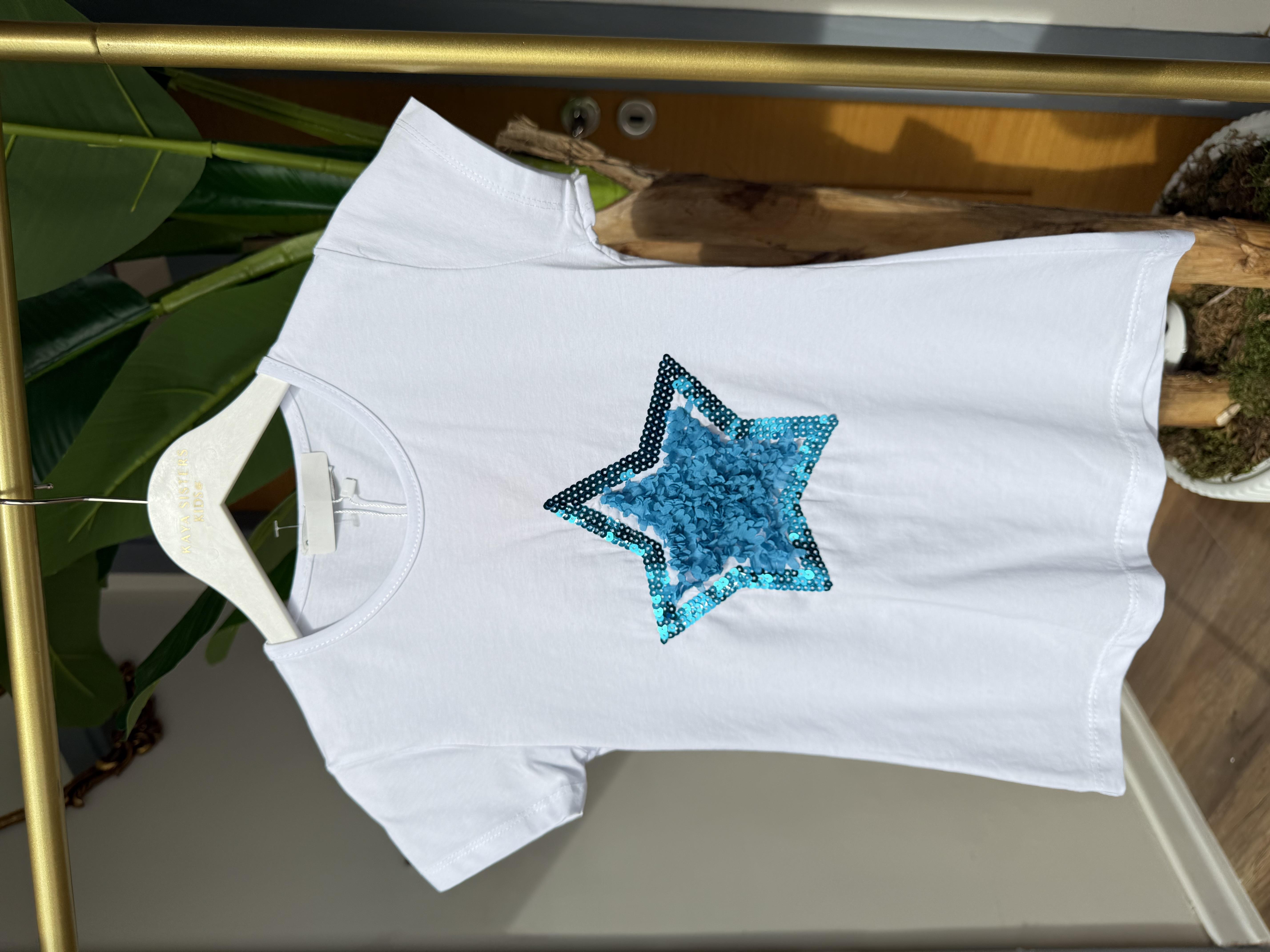 9604 Kids Önü Yıldız Kabartmalı Tshirt 7-12 Yaş