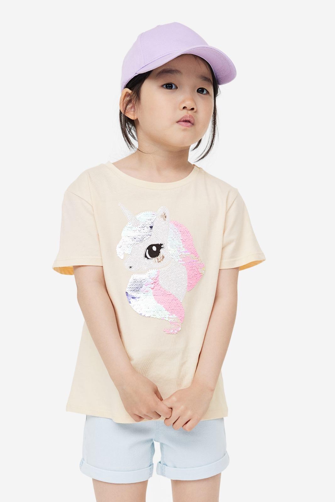 9612 Kids Unicorn Payetli Tshirt 2-3/8-10 Yaş