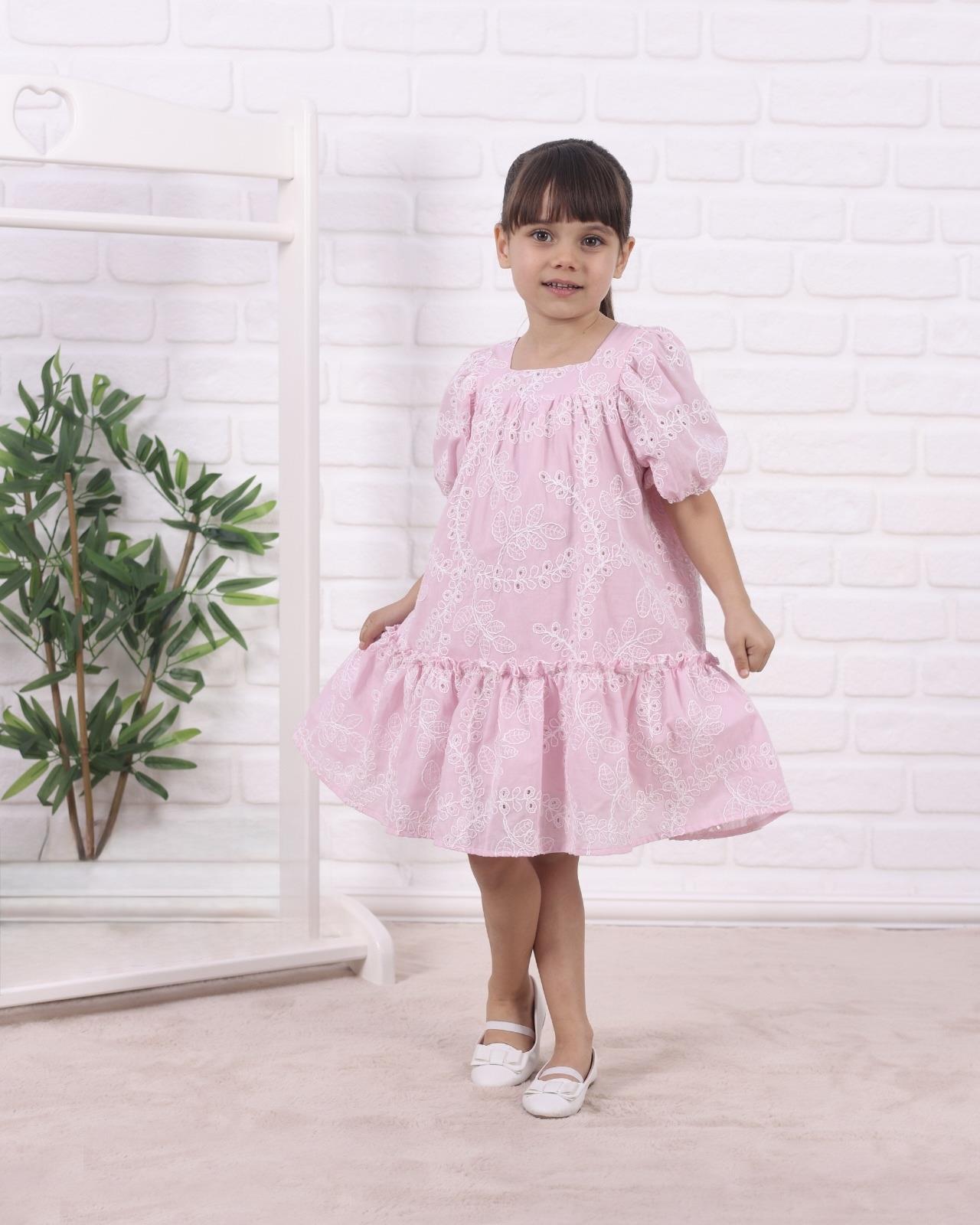 9754 Kids Yarım Kol Fisto Elbise 2-3/7-8 Yaş