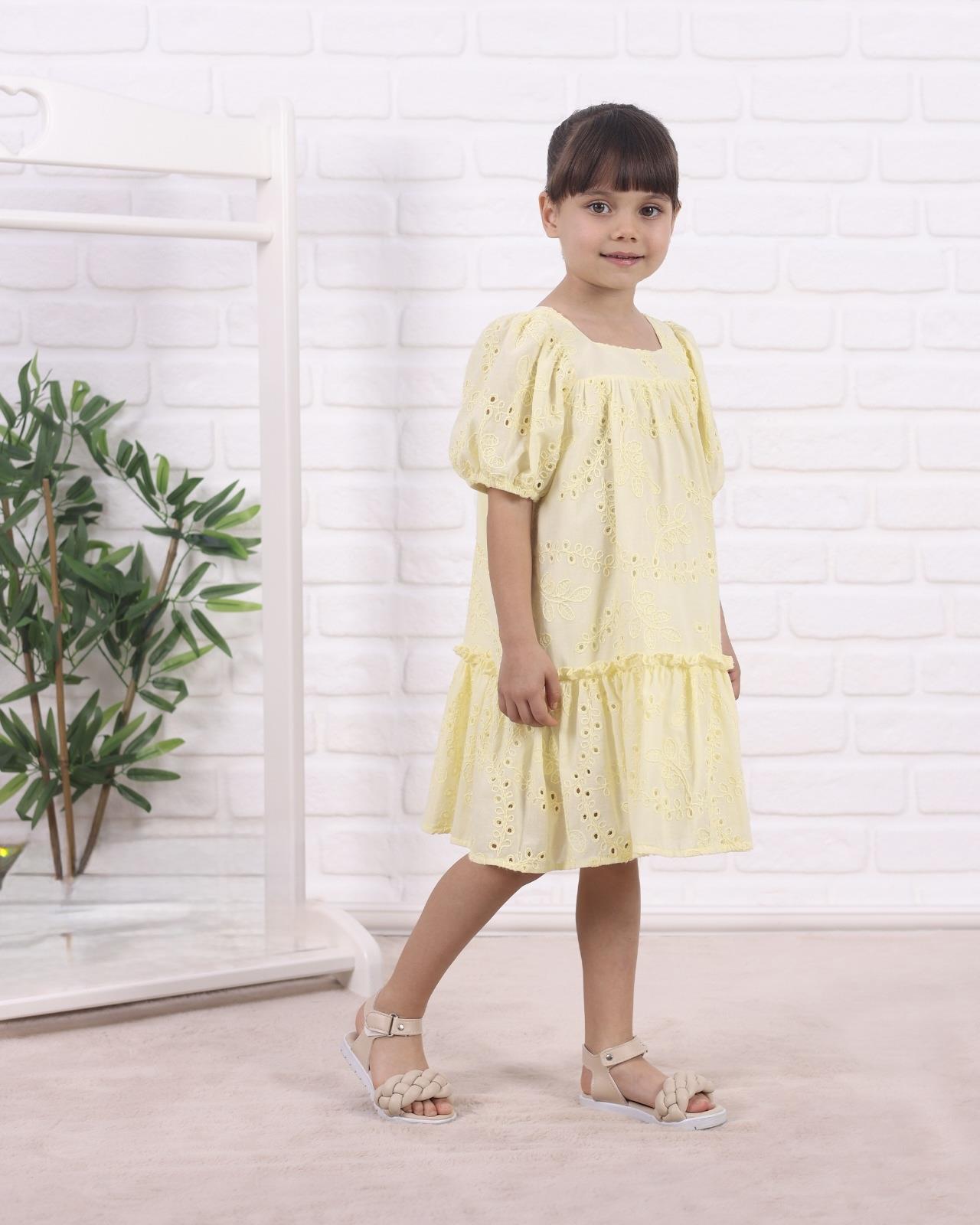 9754 Kids Yarım Kol Fisto Elbise 2-3/7-8 Yaş
