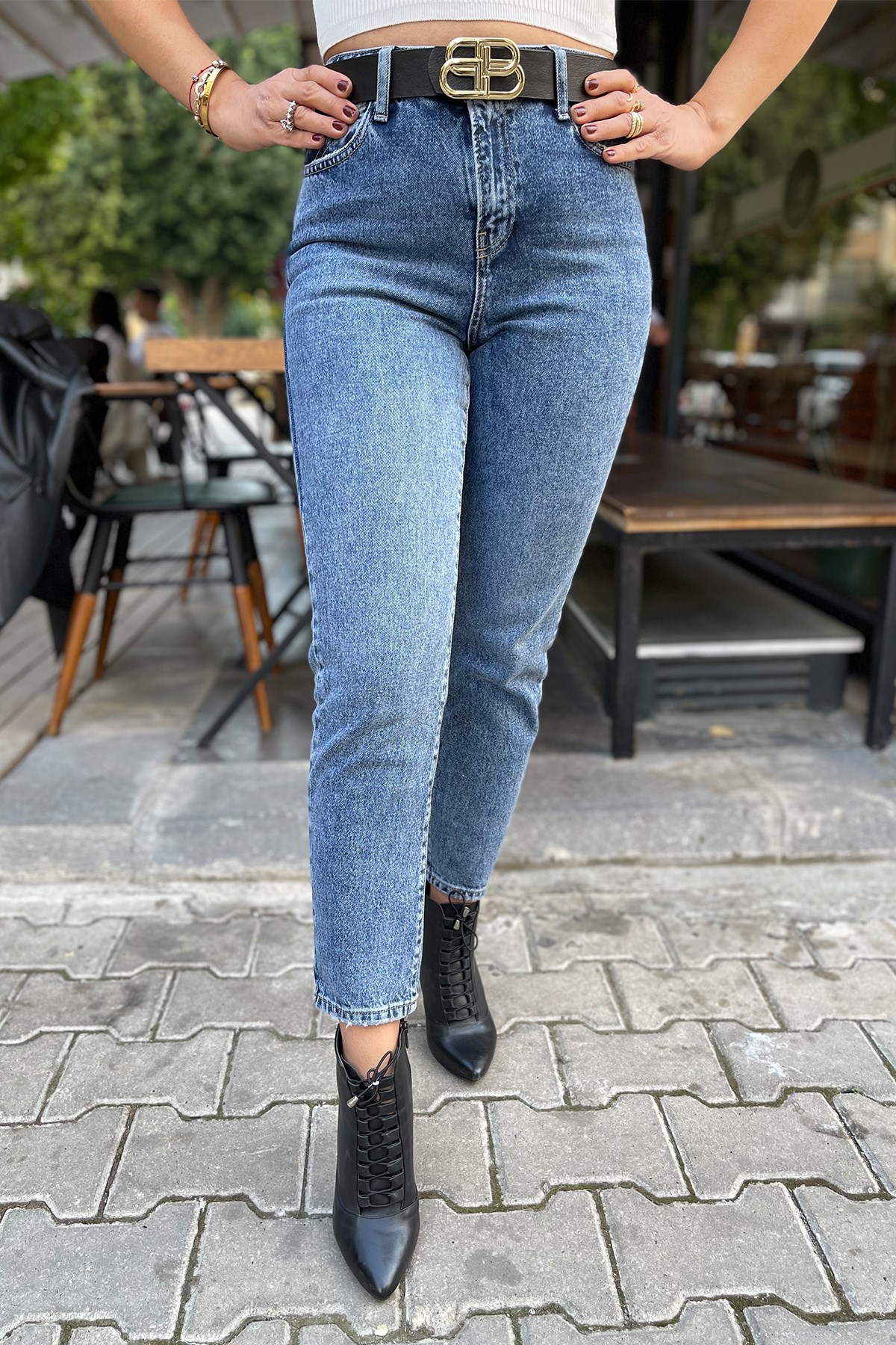 Açık Renk  Mom Jean