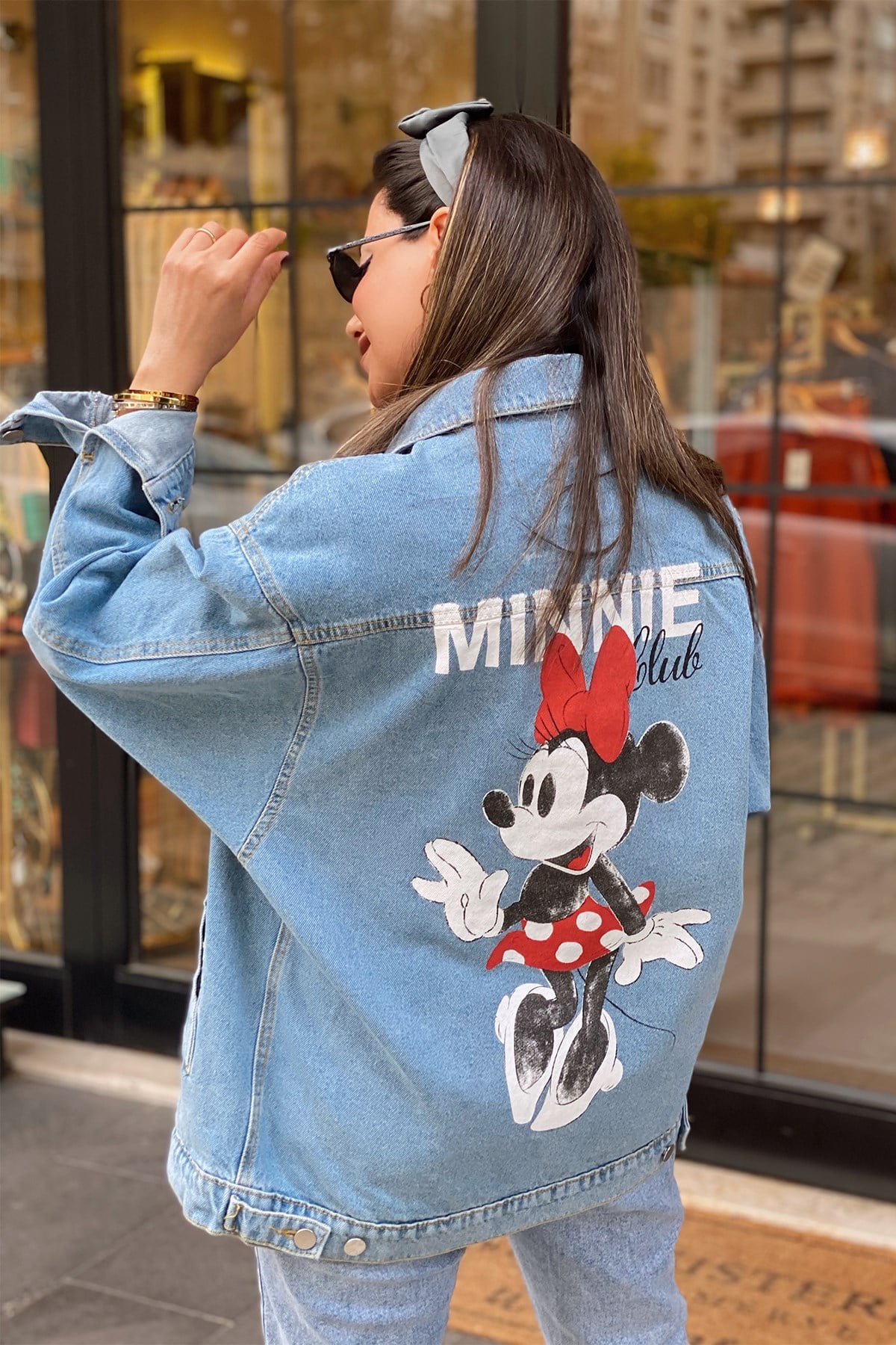 Arkası Mickey Detaylı Kot Ceket
