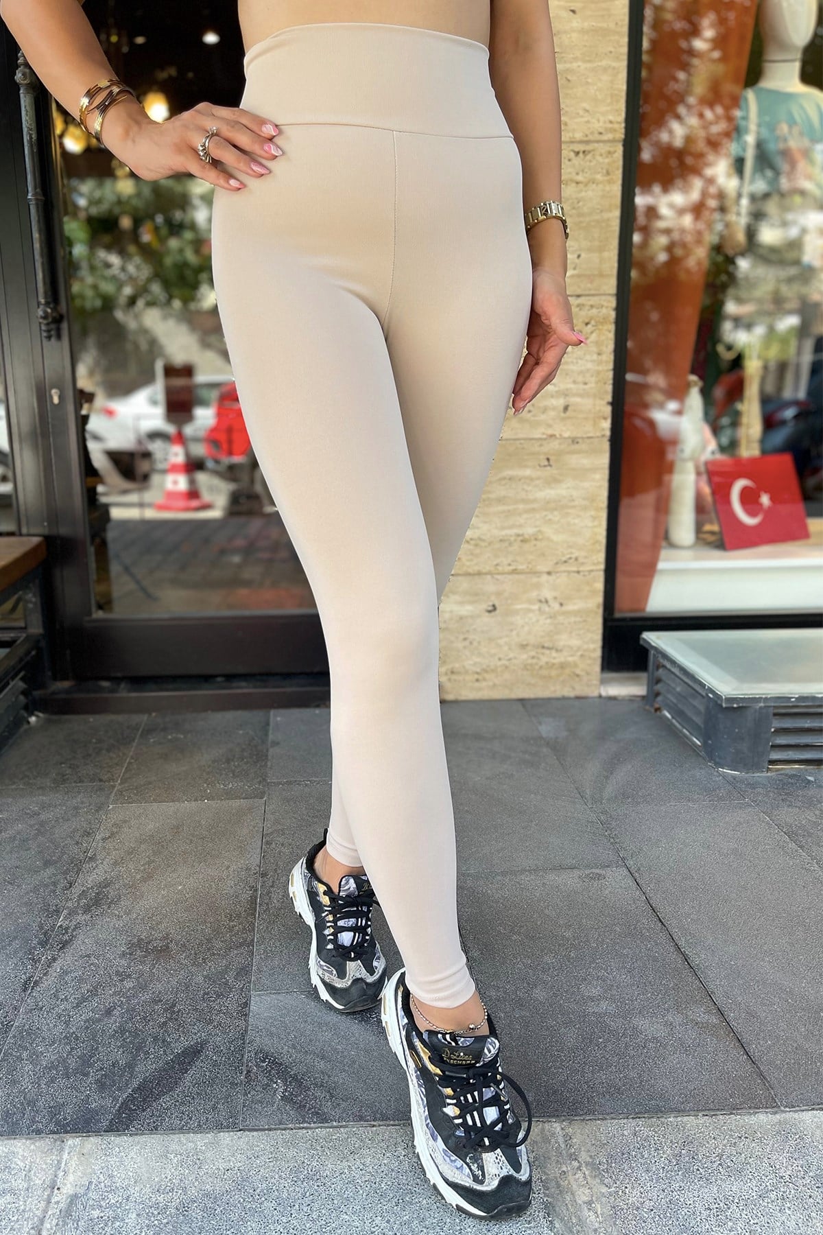 Bej Korseli Nano-Fit  Tayt