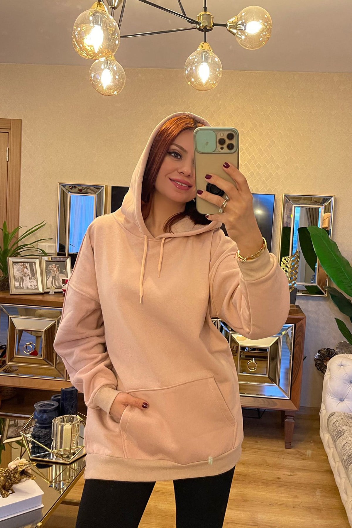 Kapşon Detaylı Cepli  Sweatshirt