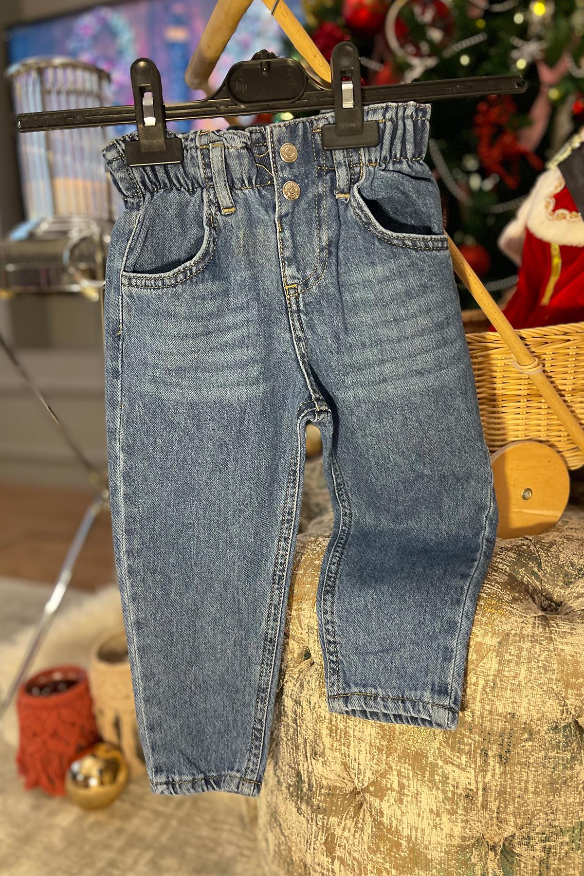 Kids Beli Lastikli Kot Pantolon