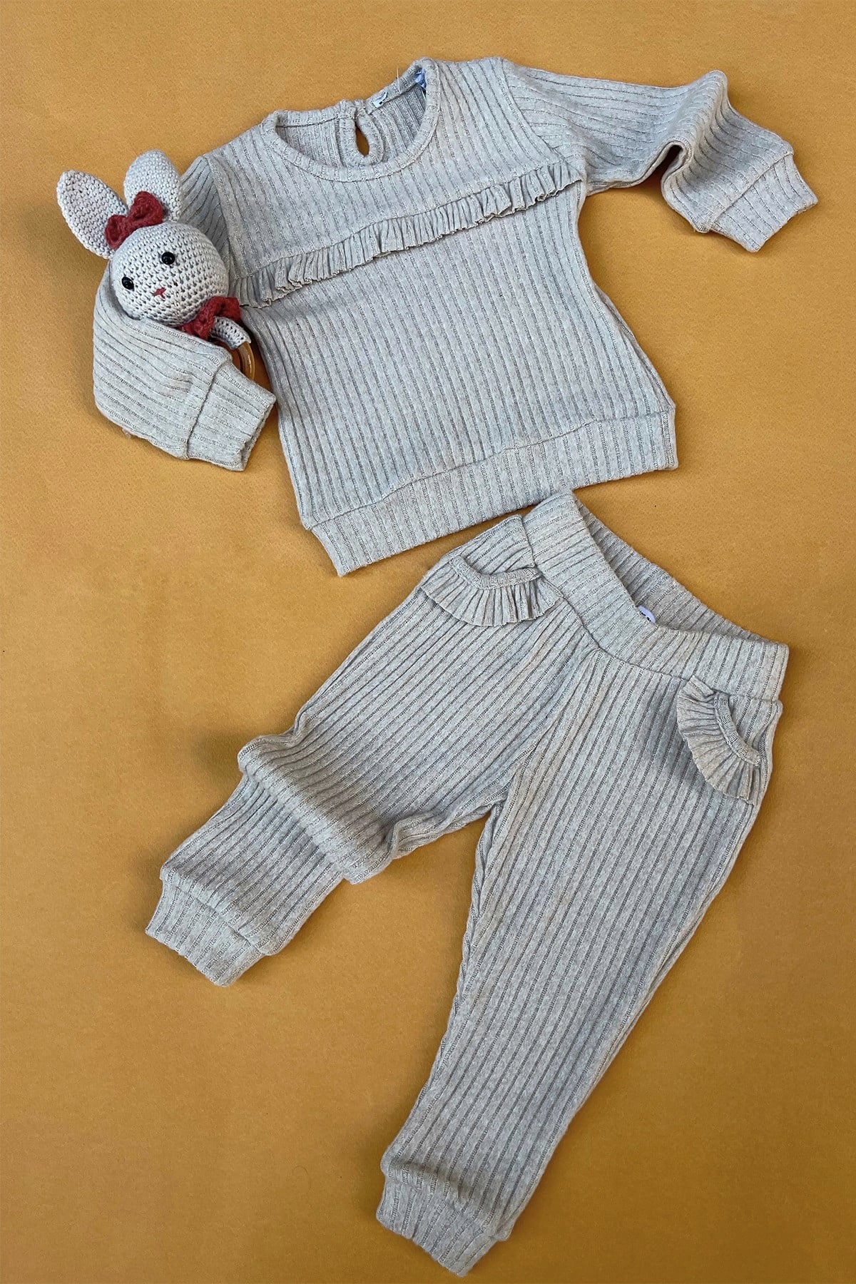 Kids Fitilli Bej Rengi Takım