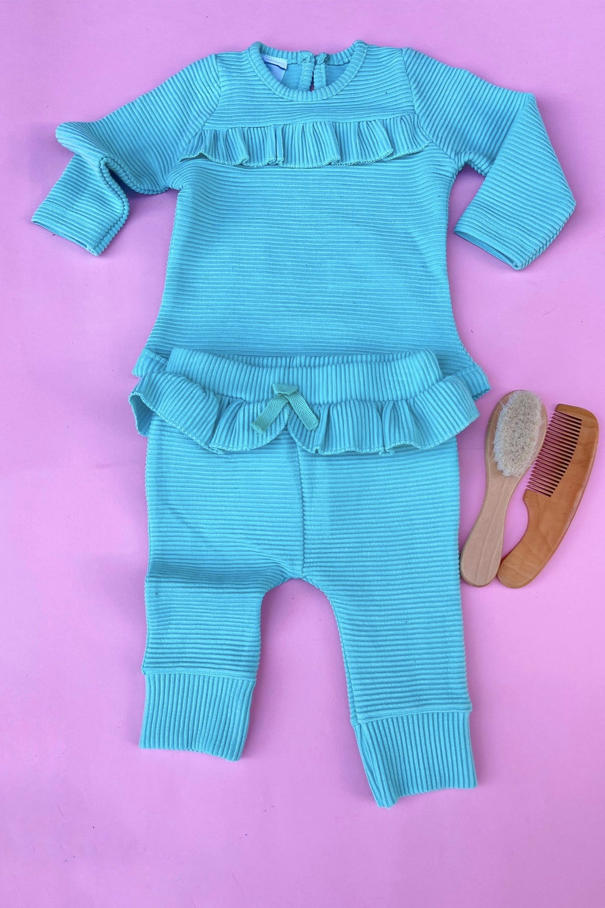 Kids Fitilli Mint Yeşili  Takım