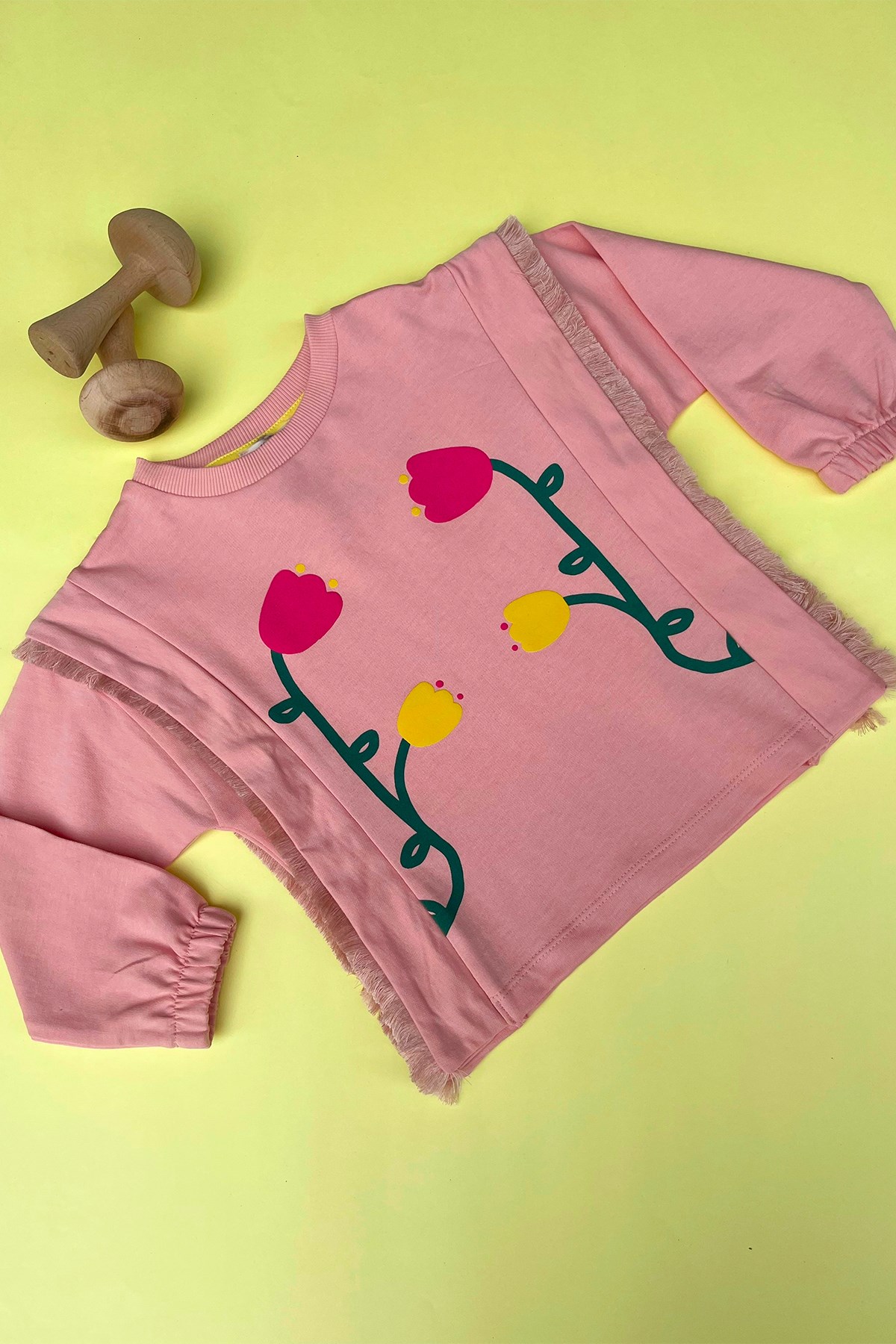 Kids Gül Kurusu Çiçek Baskılı Sweatshirt