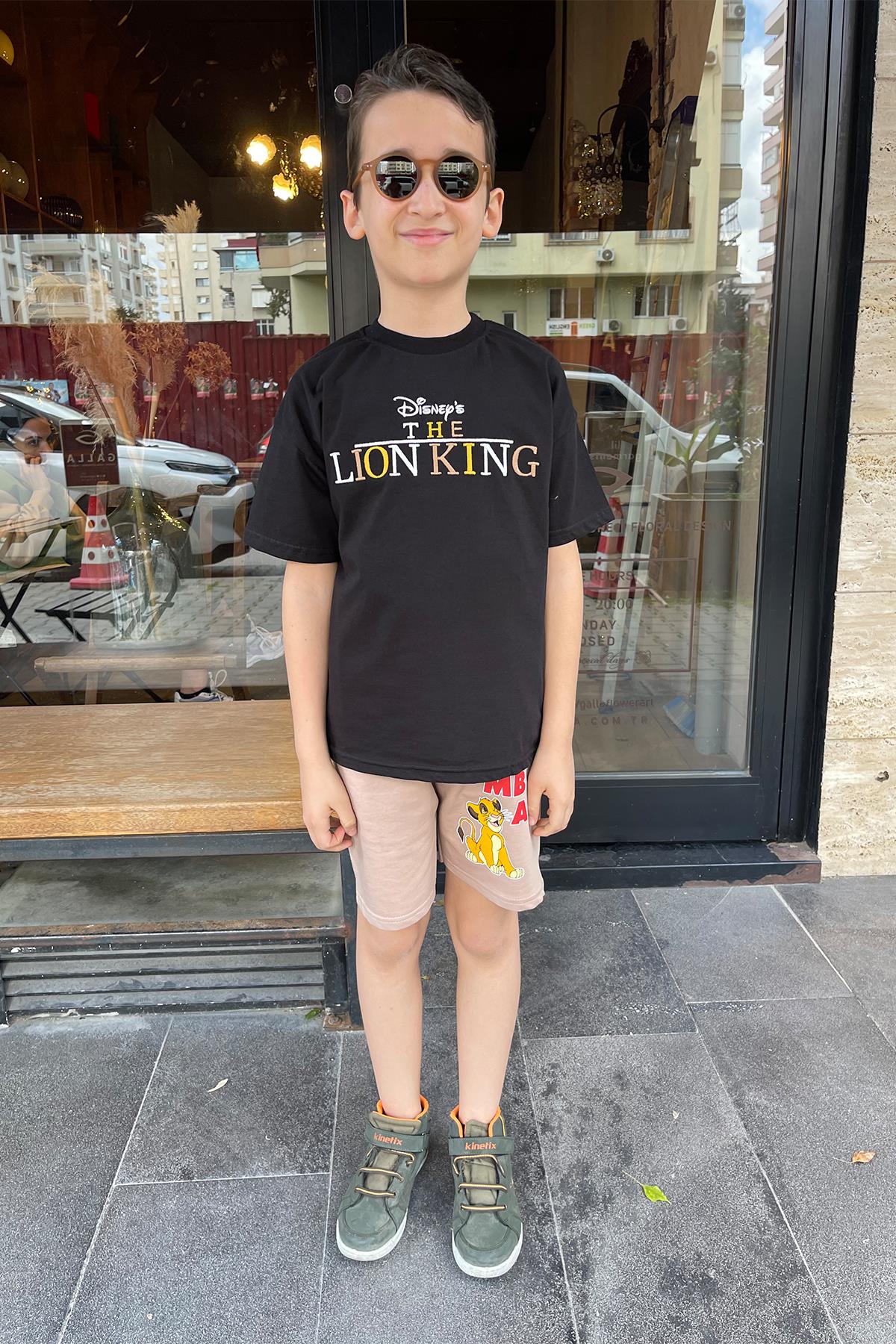 Kids Lion Baskılı Şort Takım
