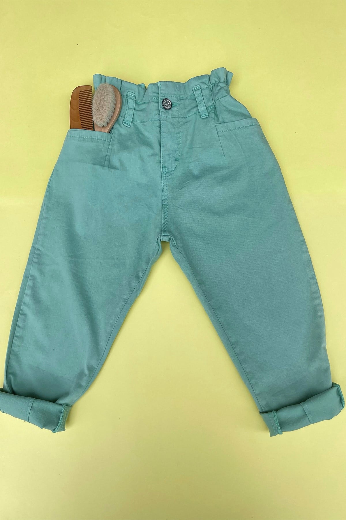 Kids Mint Yeşil Keten Pantolon