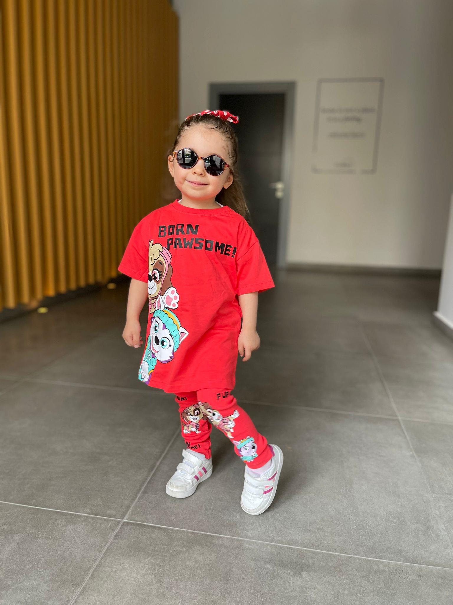 Kids Narçiçeği Desenli Taytlı Kız Takım