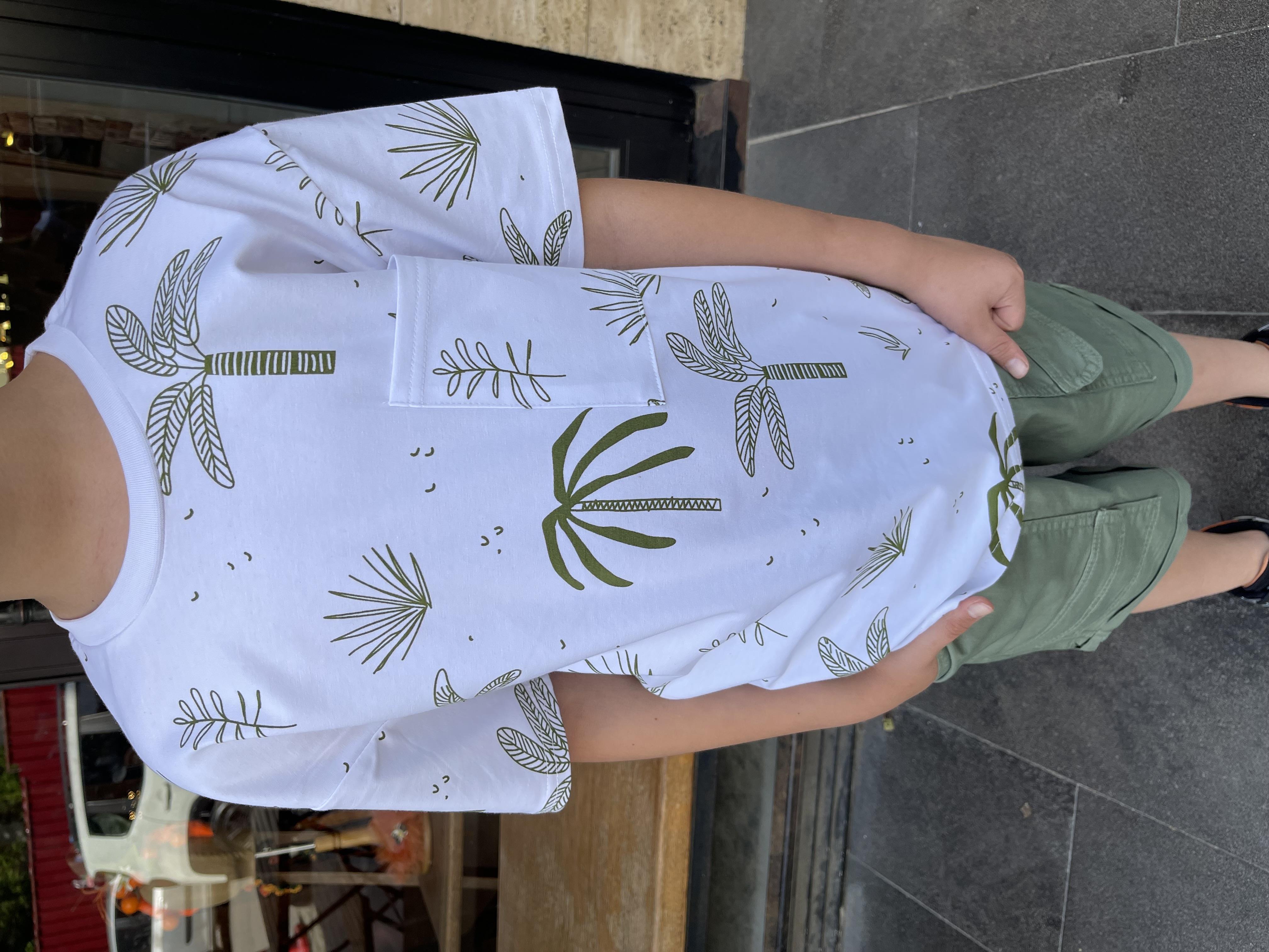 Kids Yeşil Desenli Tshirt