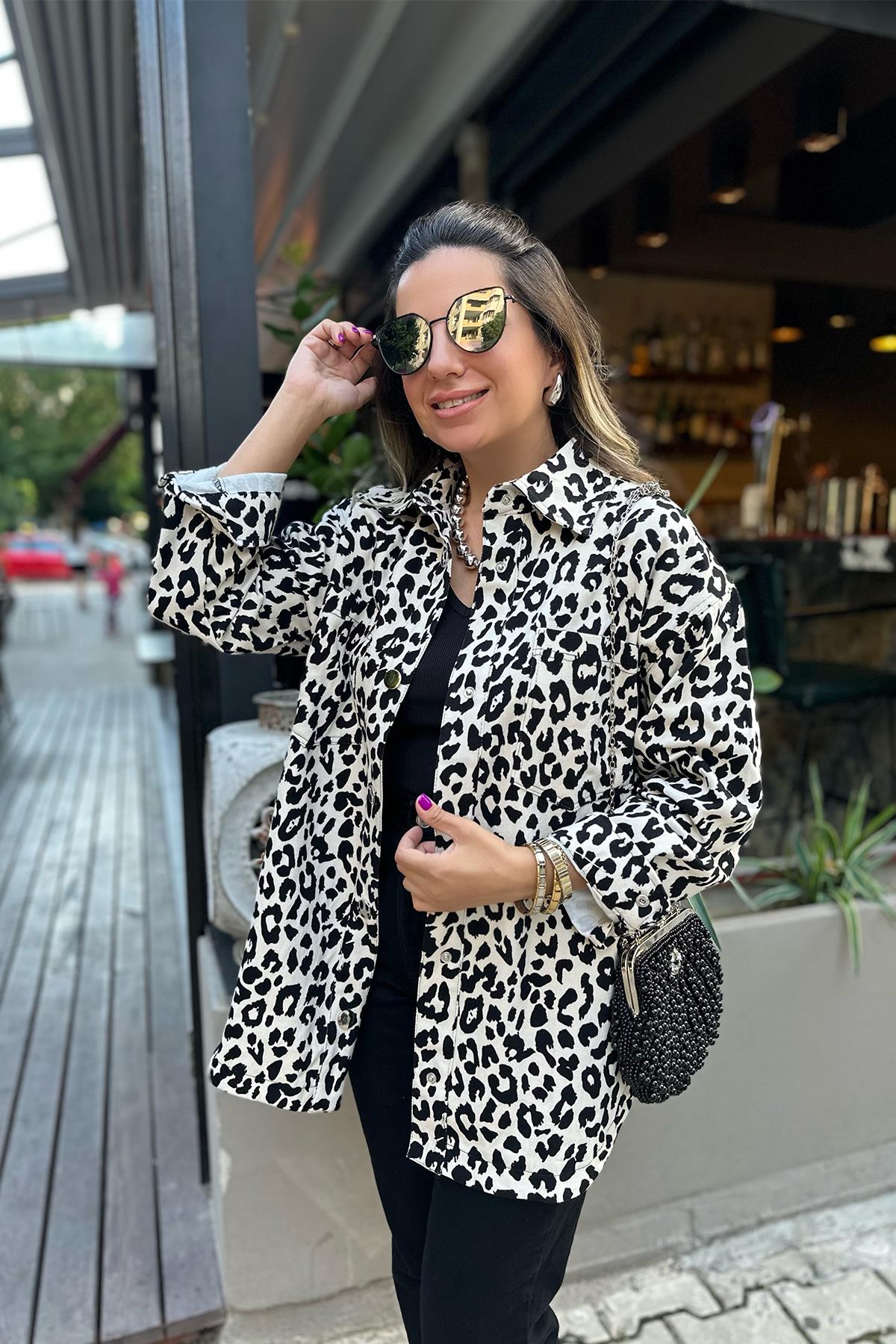 Leopar Gömlek Ceket