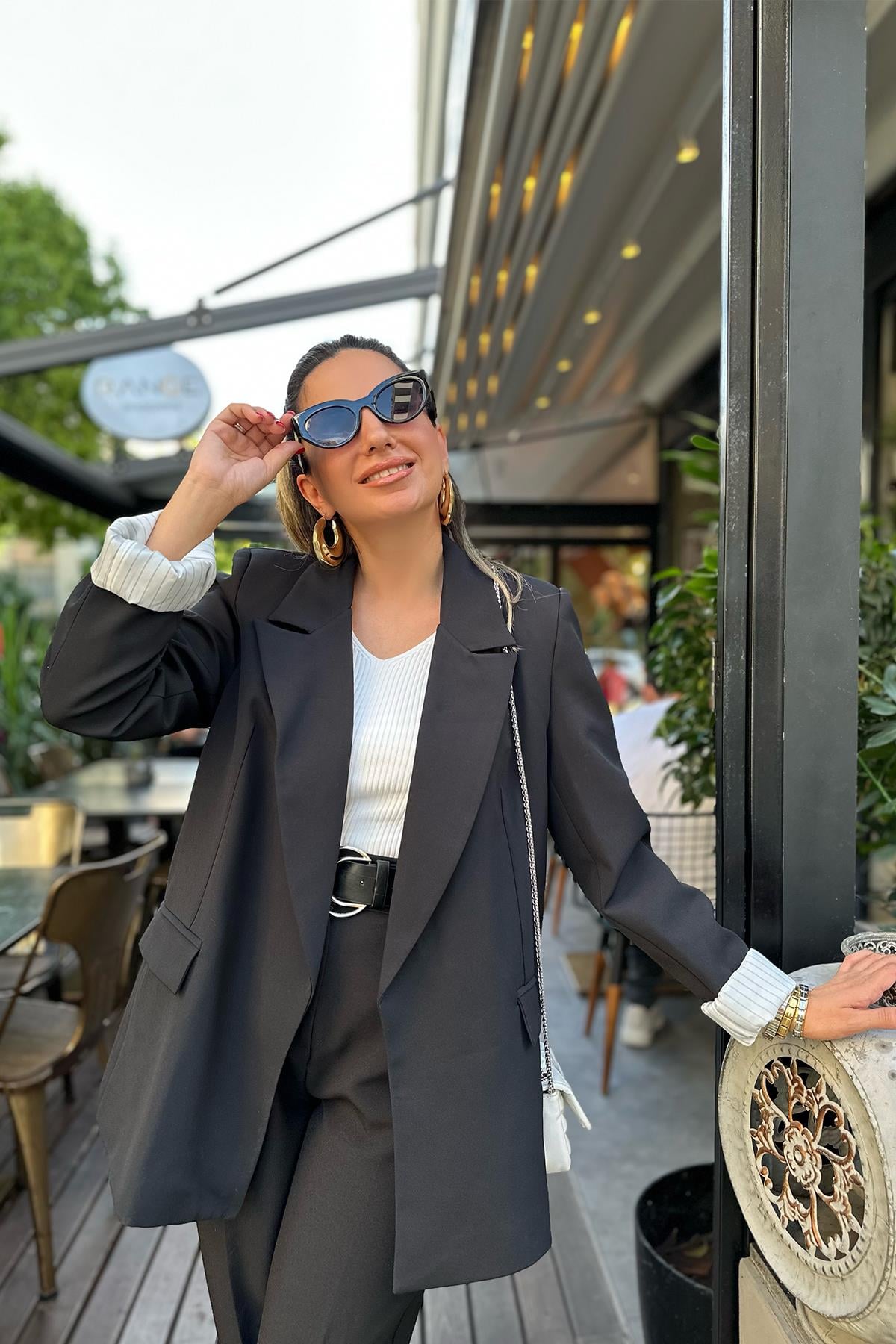 Siyah İçi Astarlı Blazer Ceket