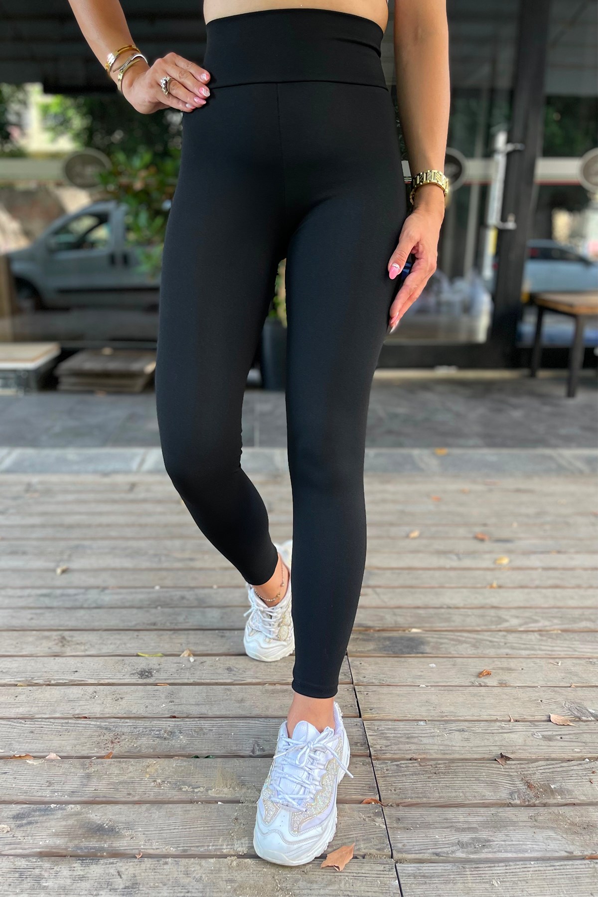 Siyah Korseli Nano-Fit  Tayt