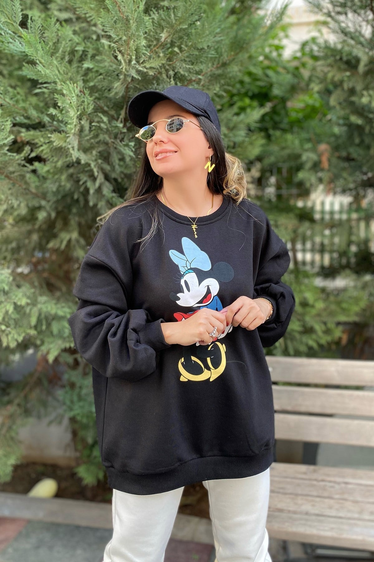 Siyah Orjinal Mickey Mouse Sweatshirt