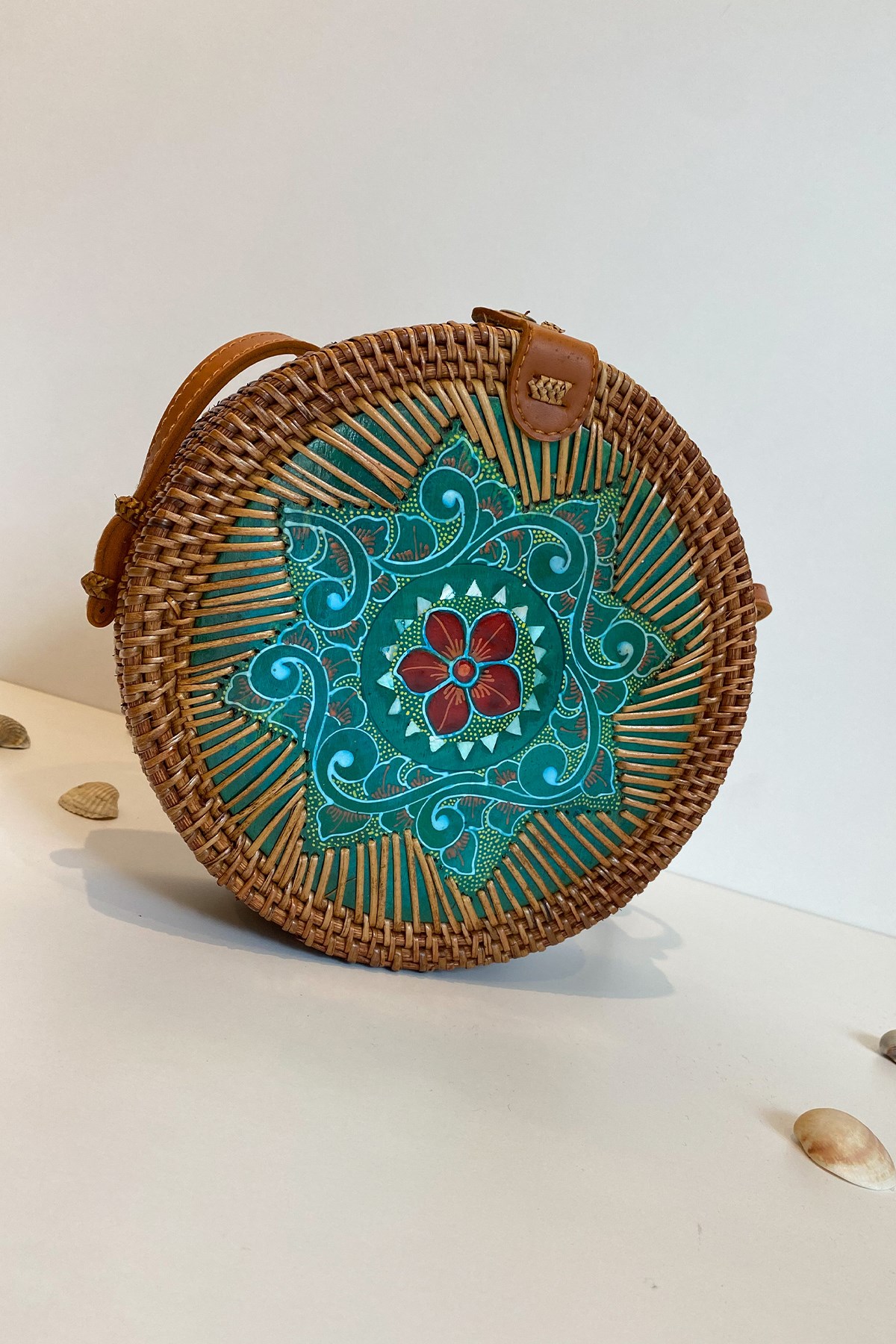 Turkuaz Renk Desenli Bali Çanta