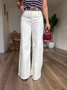 11547 Kemerli geniş Paça Kot Pantolon